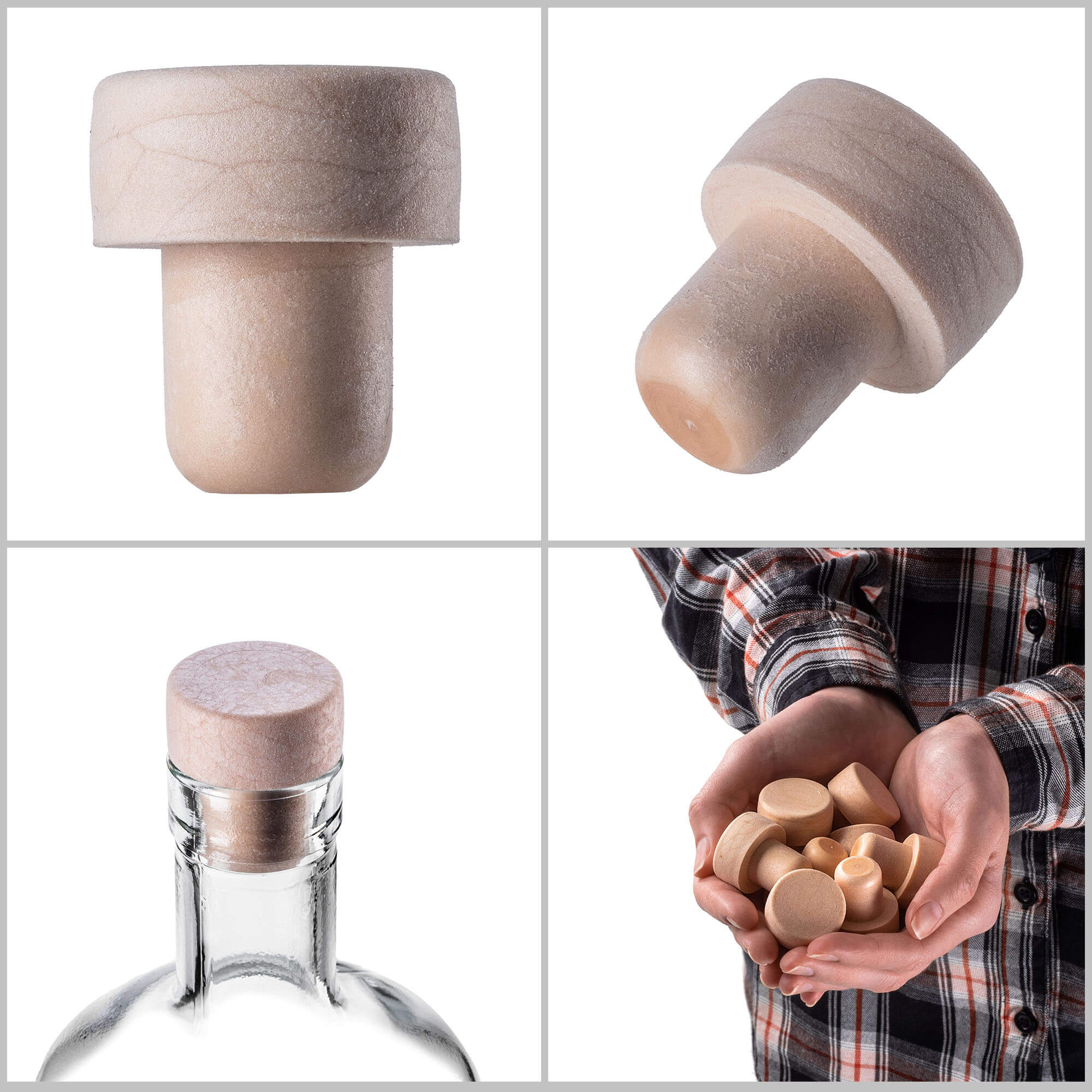 Korek do butelki na wino Velletri grzybek syntetyczny 18.5mm 100 szt.