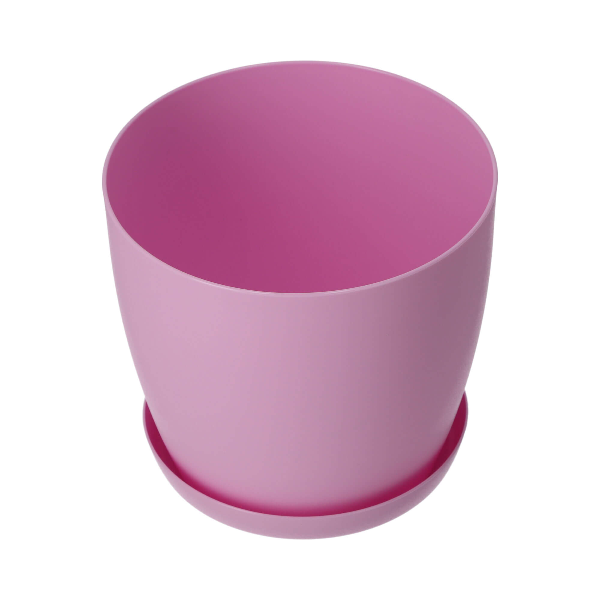 Doniczka Agen z podstawką 30 cm, matowa różowa