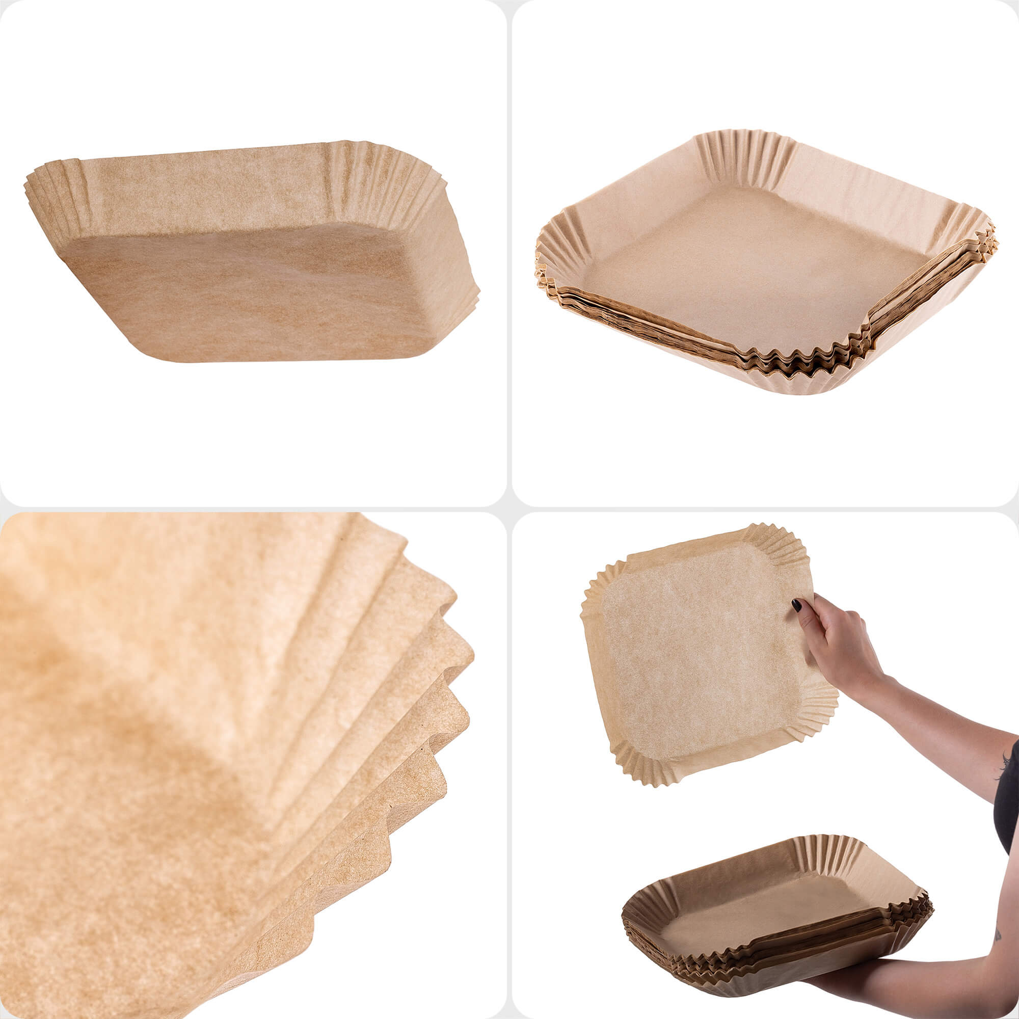 Wklady do Air Fryer Carmino 20 x 20 cm 200 szt.