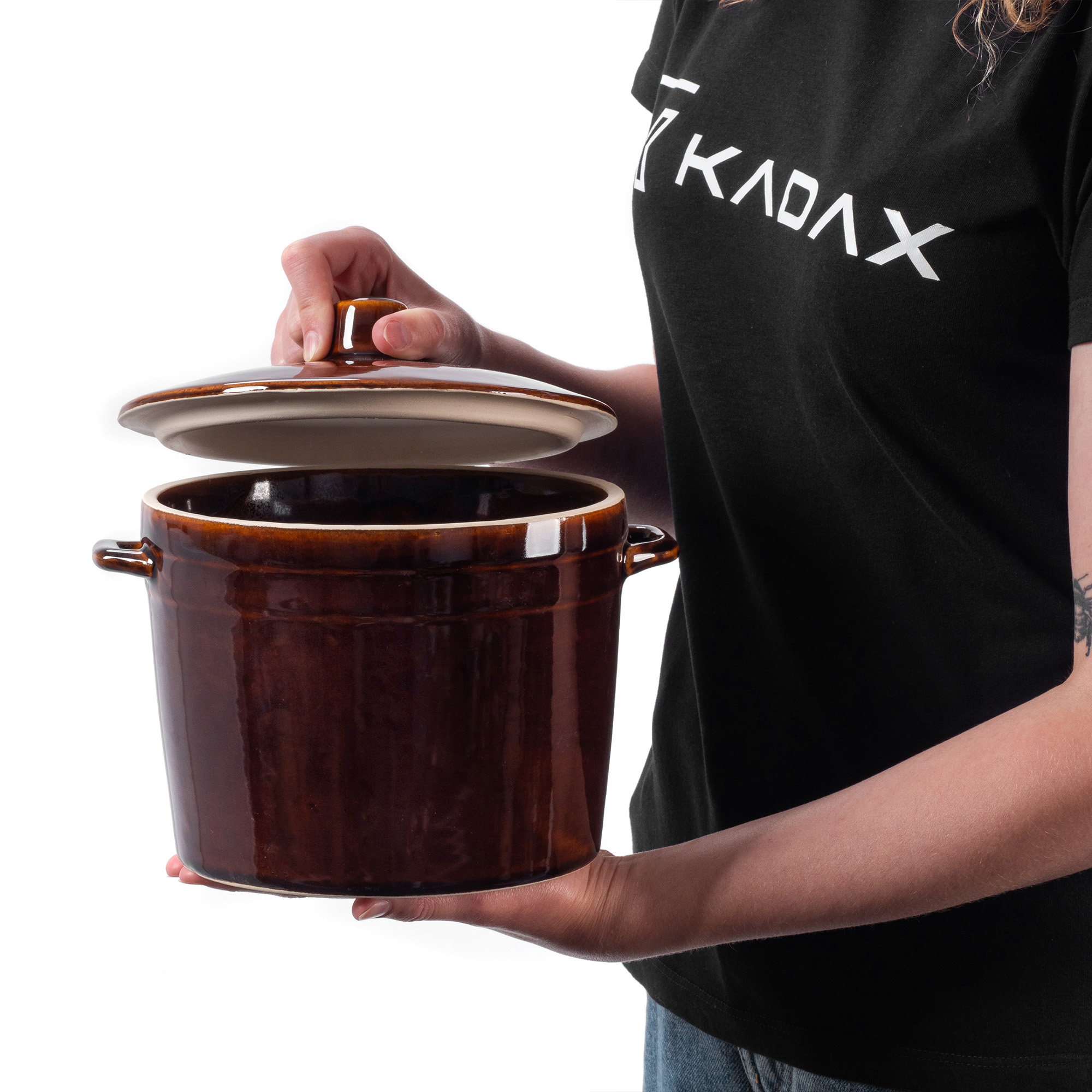 Garnek kamionkowy Athena 2.5L, z pokrywką