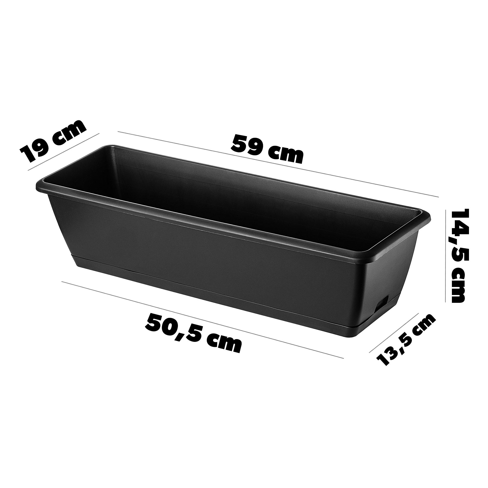 Skrzynka balkonowa Perama 60 cm, antracyt