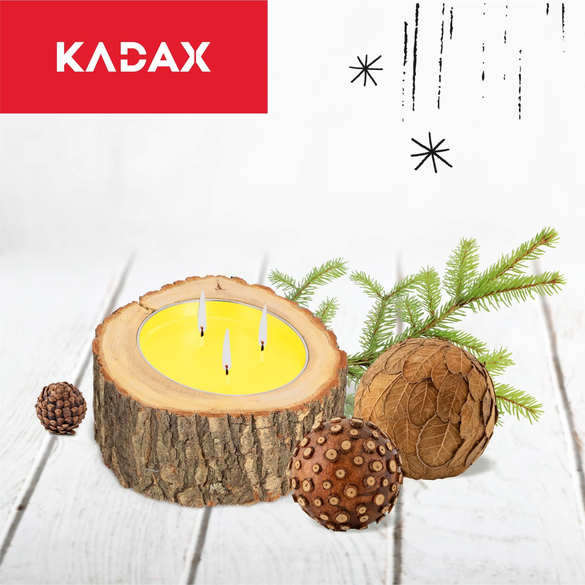 Świeca rustykalna zapachowa duża 24 cm, cytrynowa