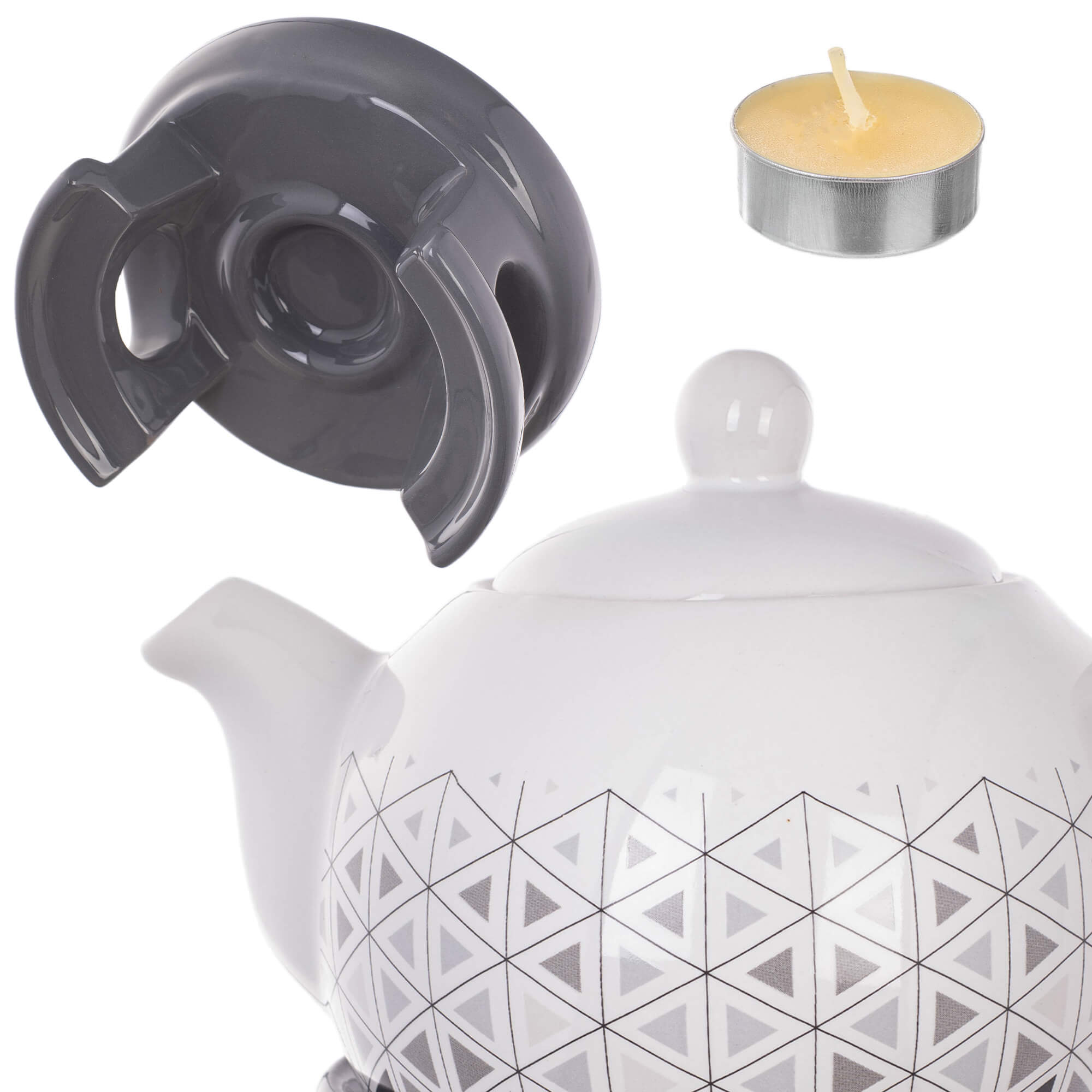 Dzbanek ceramiczny z podgrzewaczem Irais 1L trójkąty