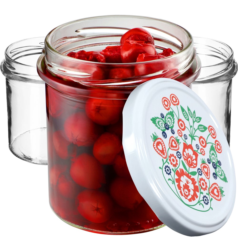 Słoiki na przetwory Avila 350ml 10szt fi 82 mm + wieczka "Folklor"
