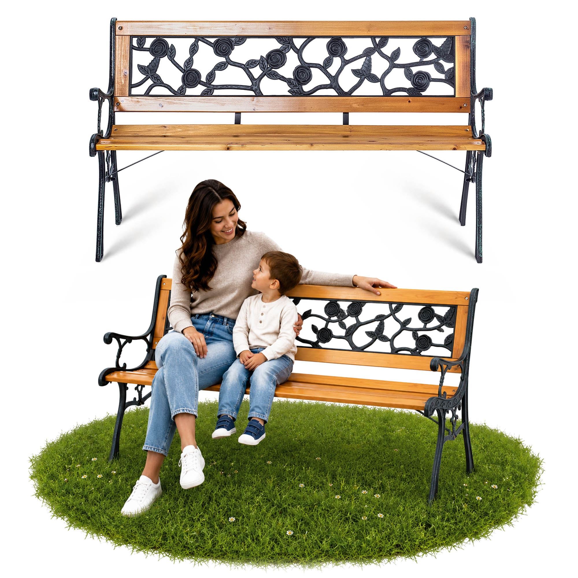 Ławka ogrodowa Sables drewniana 122x53x73cm