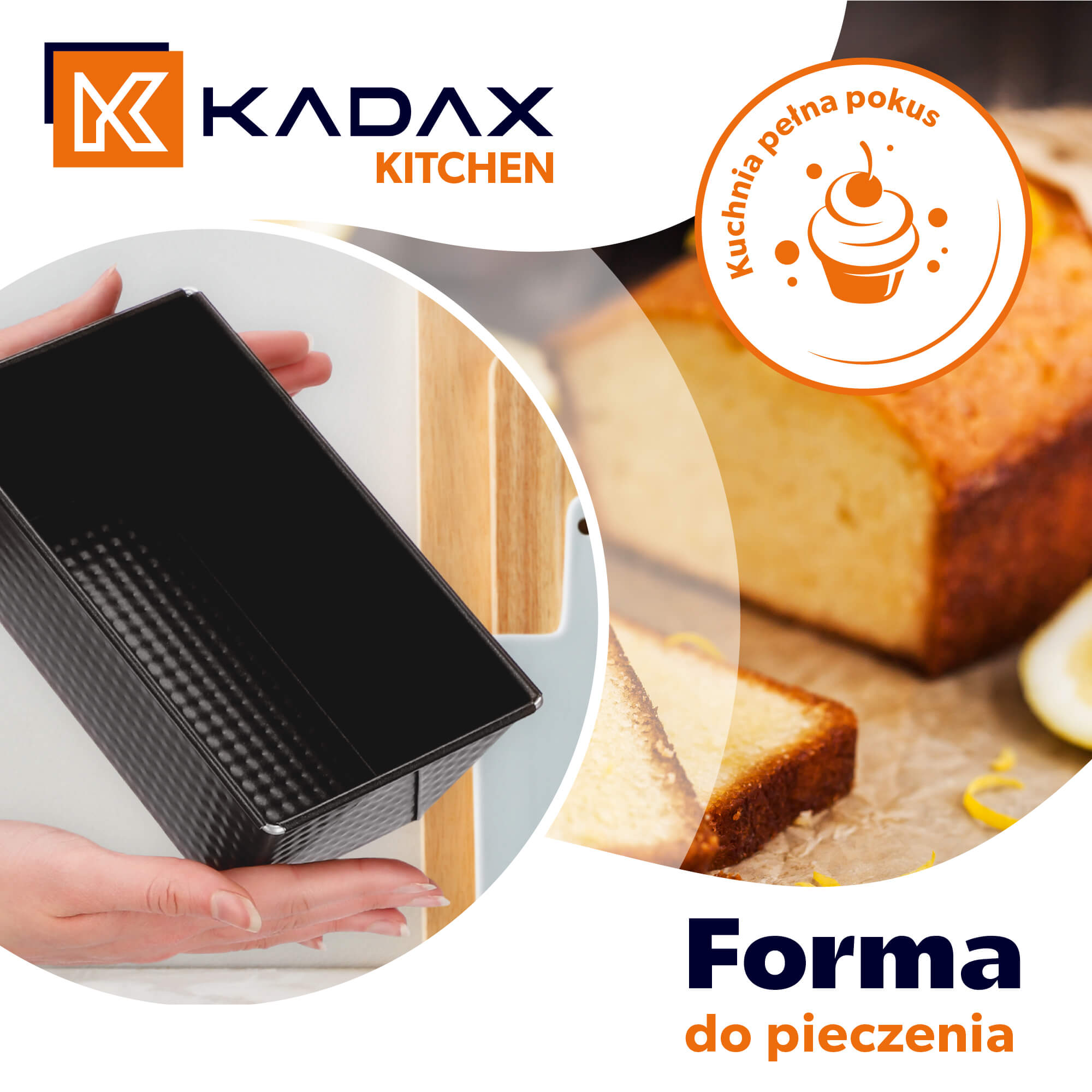 Keksówka do pieczenia wypieków Ellos 20 cm, czarna