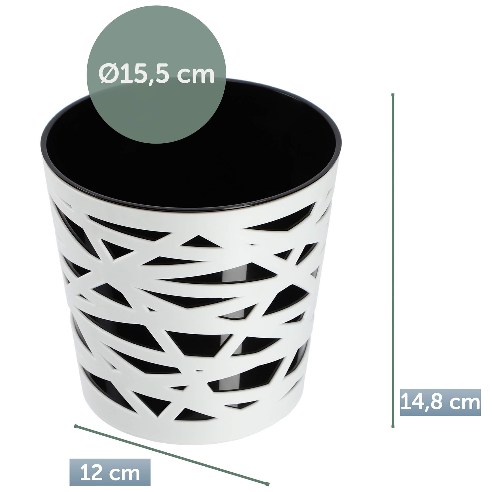 Doniczka z wkładem Rusio 15 cm, czarna
