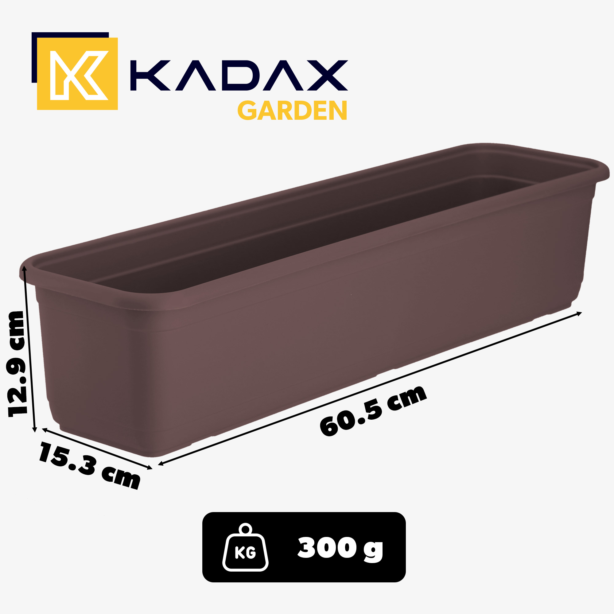 Skrzynka balkonowa Evron 60 cm, brązowa mat