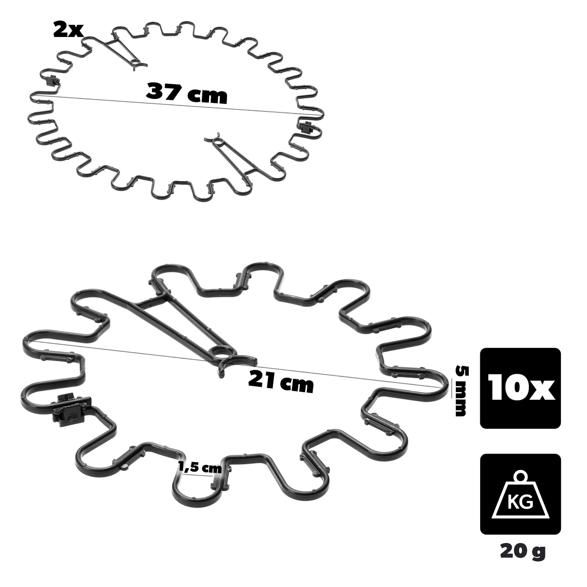 Obejma do roślin Montlaur 21 cm czarna 20 szt.