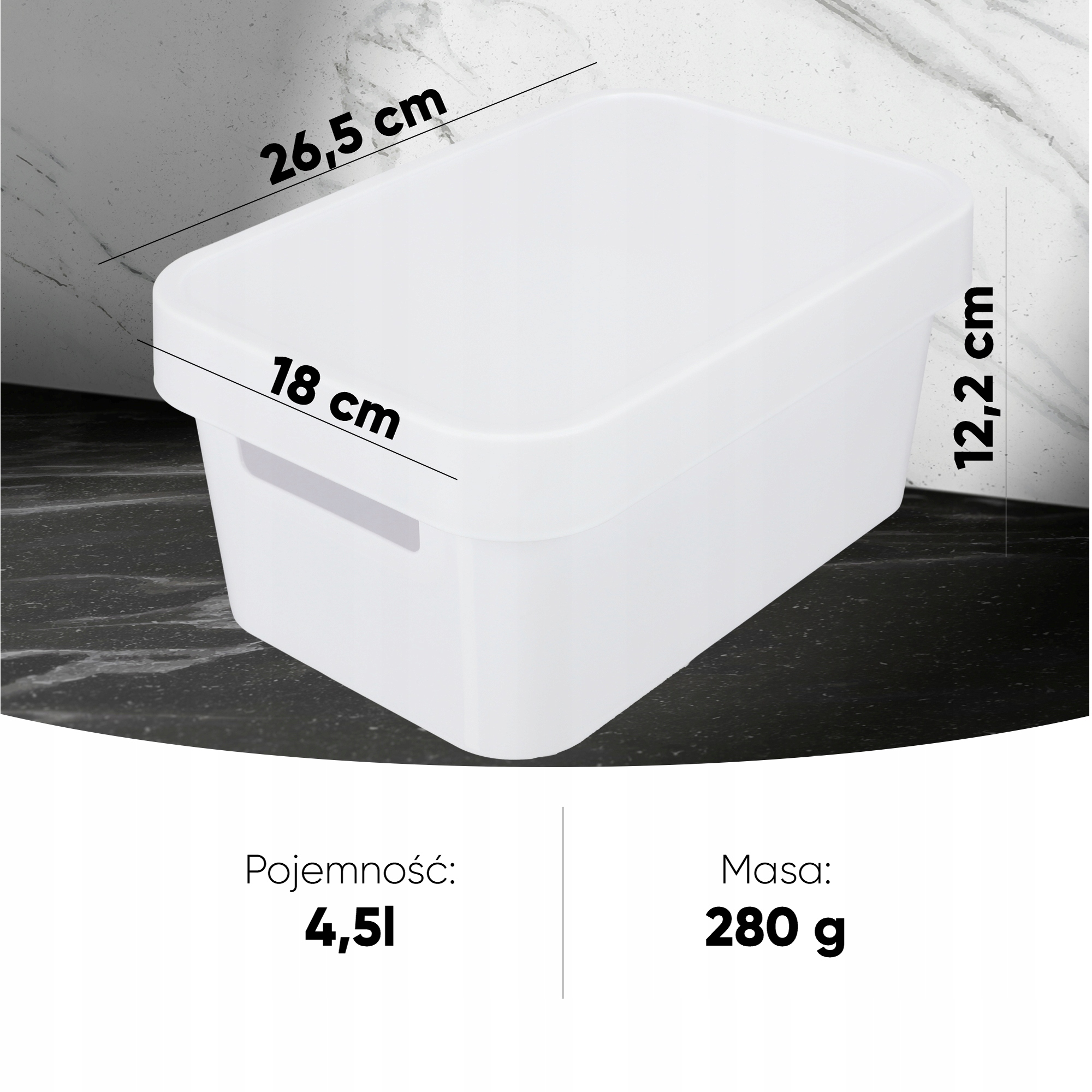 Pojemniki do przechowywania Curver Infinity 4.5+11+17L białe gładkie