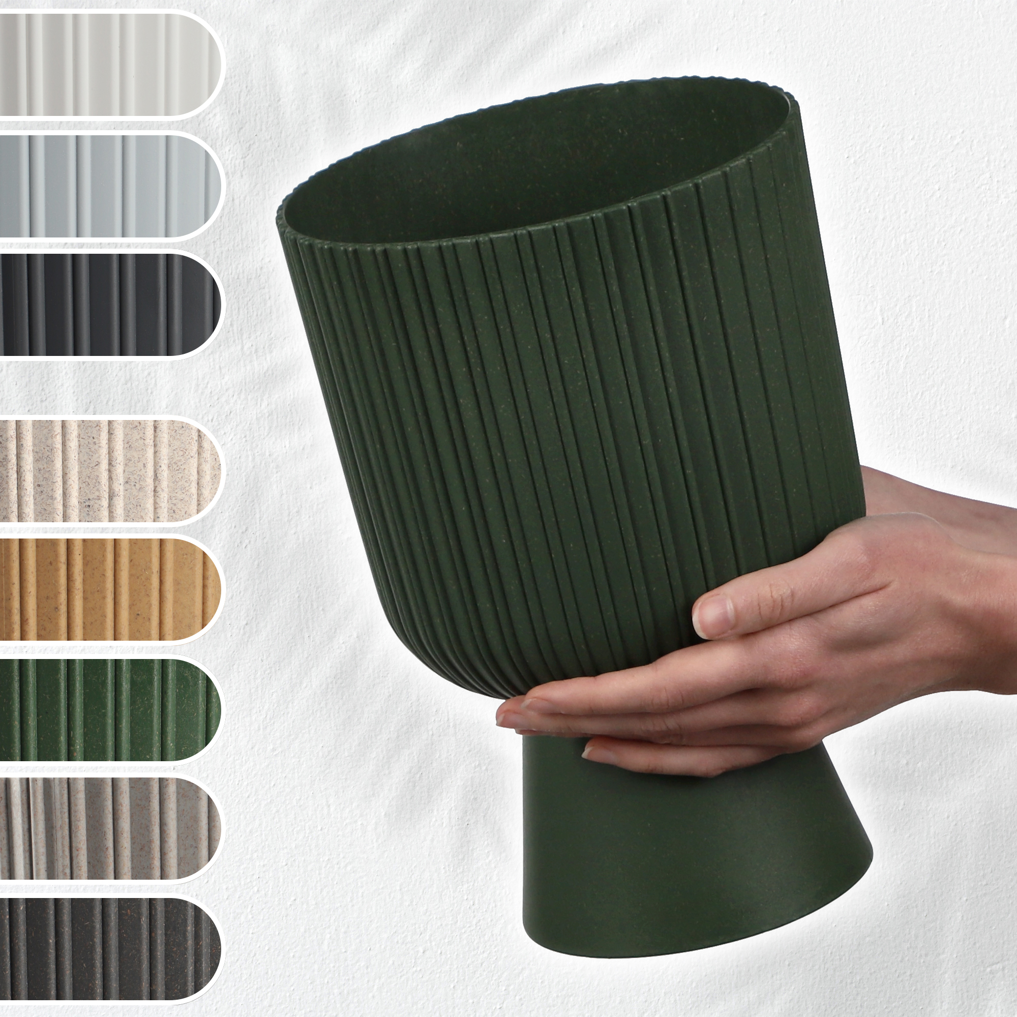 Doniczka na nóżce Golem Eco 18 cm, malachit
