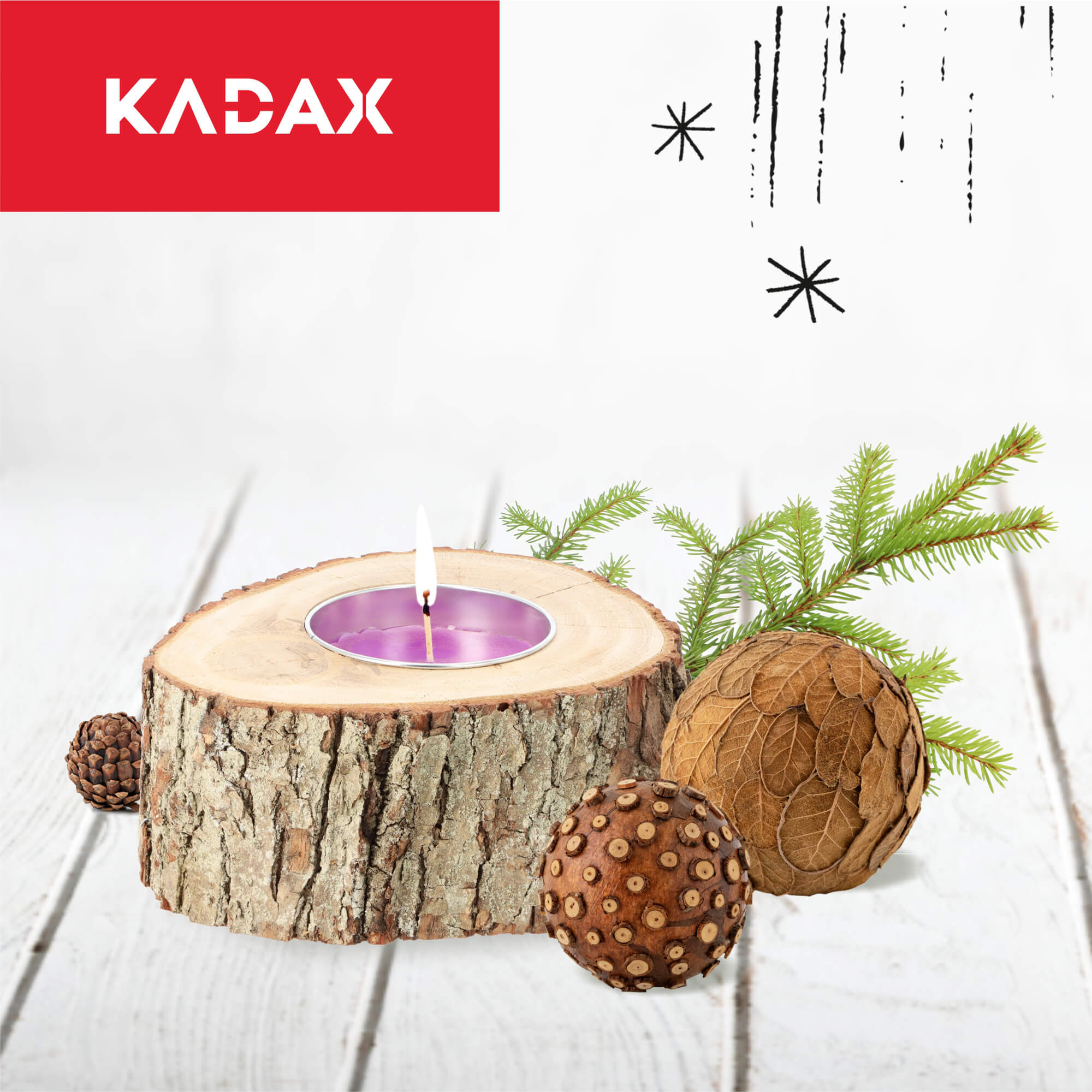 Świeca rustykalna zapachowa mała 18 cm, lawendowa