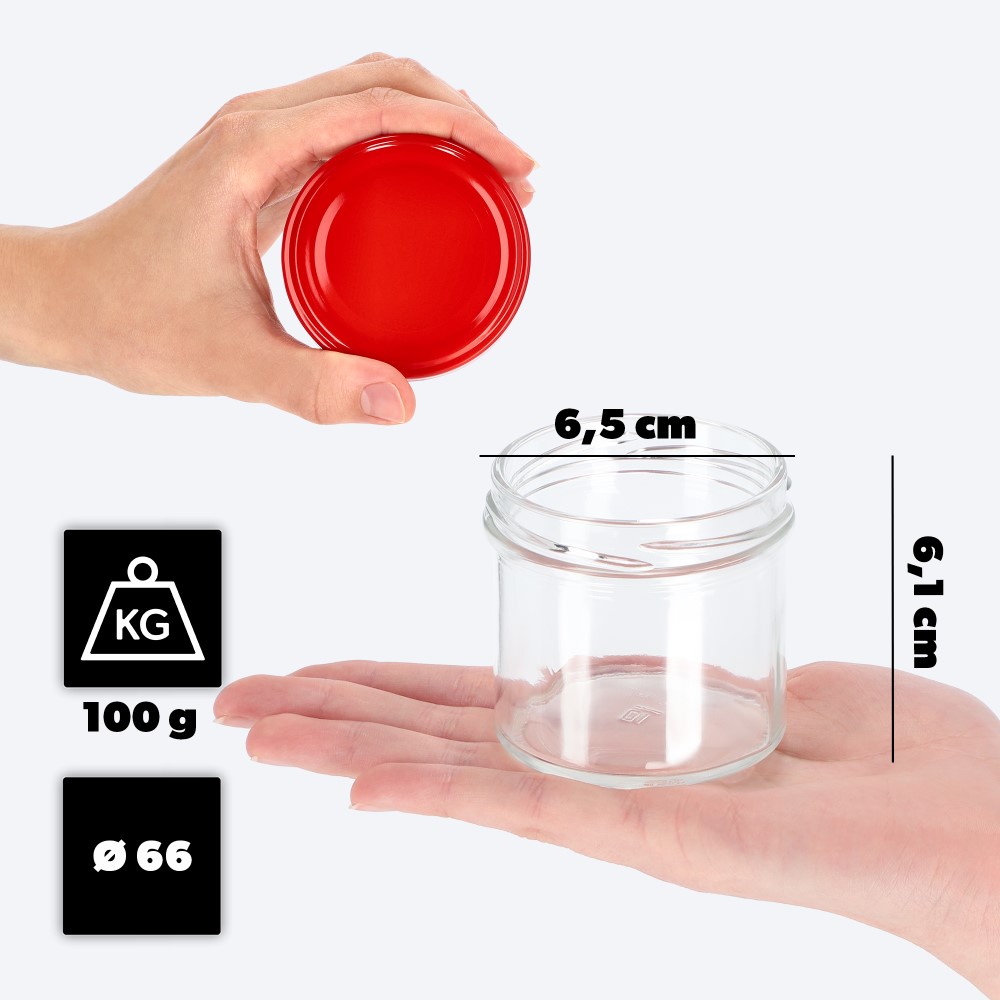 Słoiki Vigo 140ml 10szt fi 66 mm + wieczko czerwone