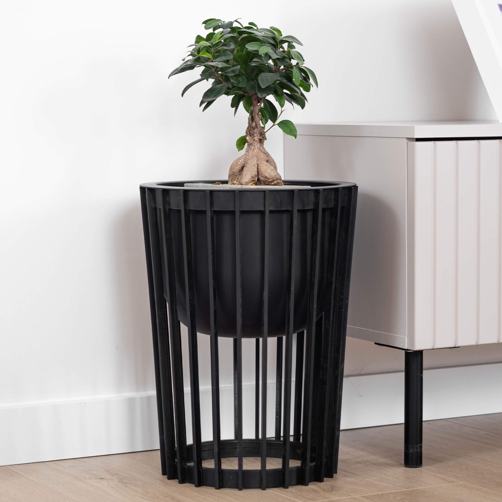 Kwietnik dwustronny Aytre 40 cm czarny + 2 wkłady