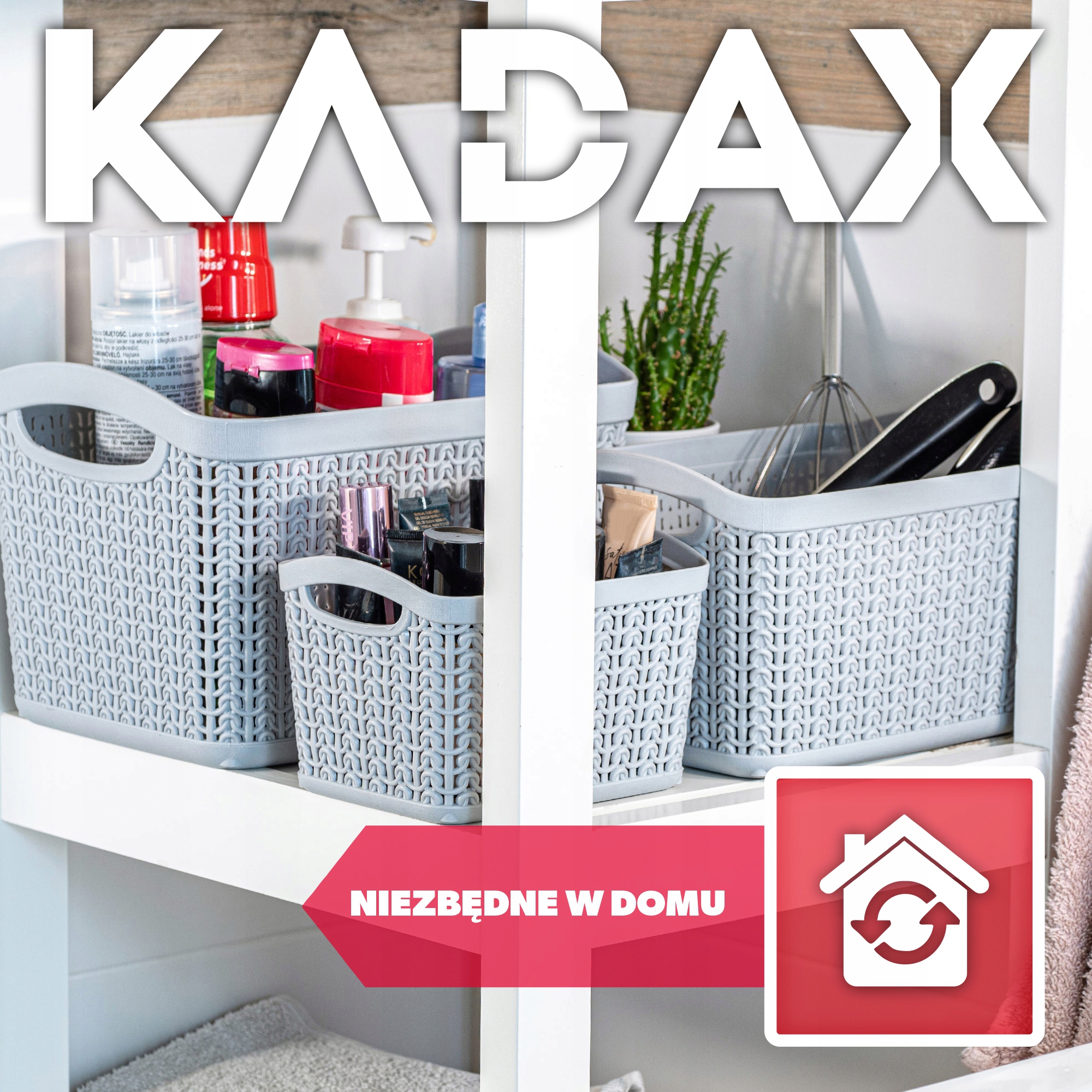 Koszyk plastikowy prostokątny Fonti 3.3L, szary
