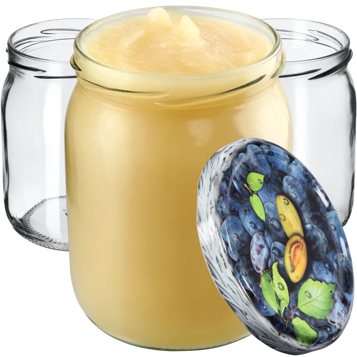 Słoiki Senna 540ml 24szt fi 82 mm + wieczka "Śliwki"