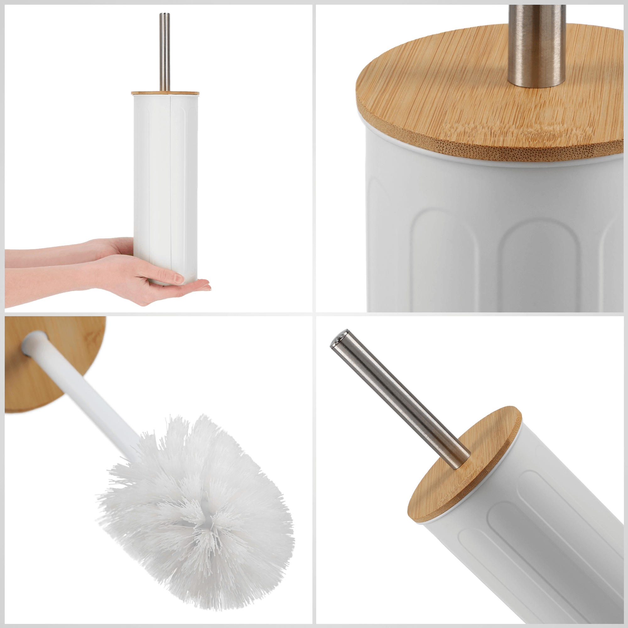 Szczotka do WC z pojemnikiem Padru 38 cm, biała