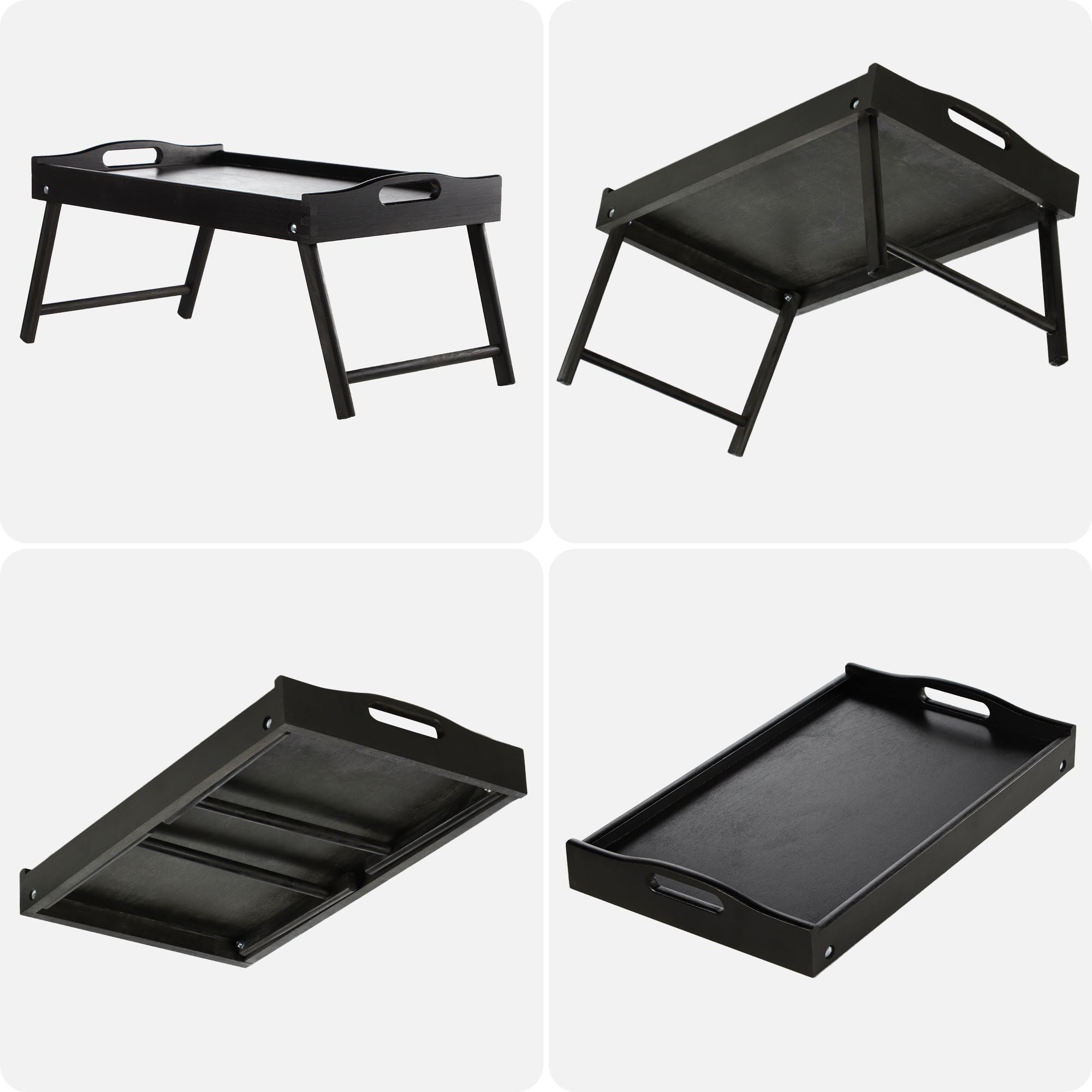 Stolik śniadaniowy Solia, pod laptopa, 50 cm, czarny