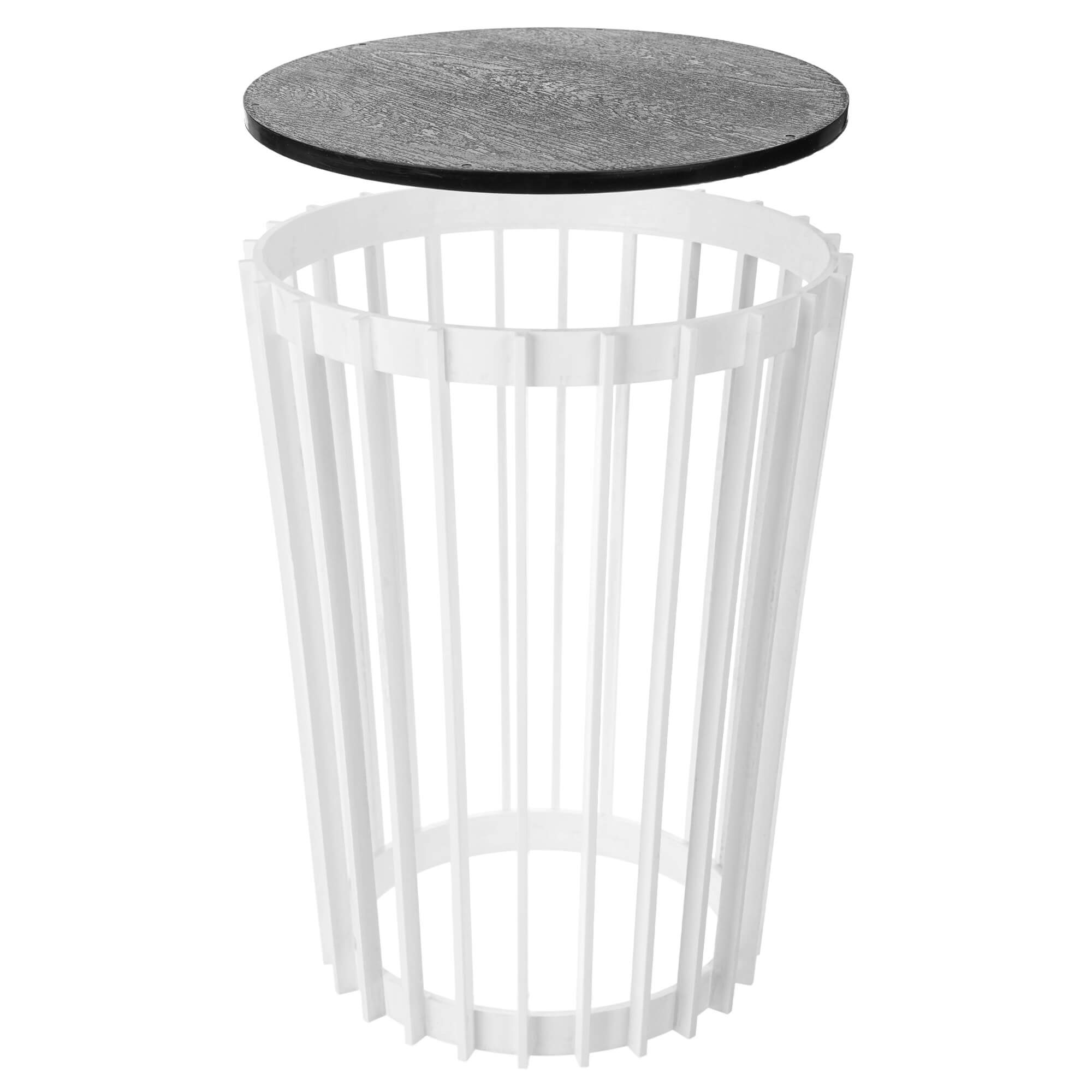 Kwietnik dwustronny Aytre 54 cm biały + blat czarny