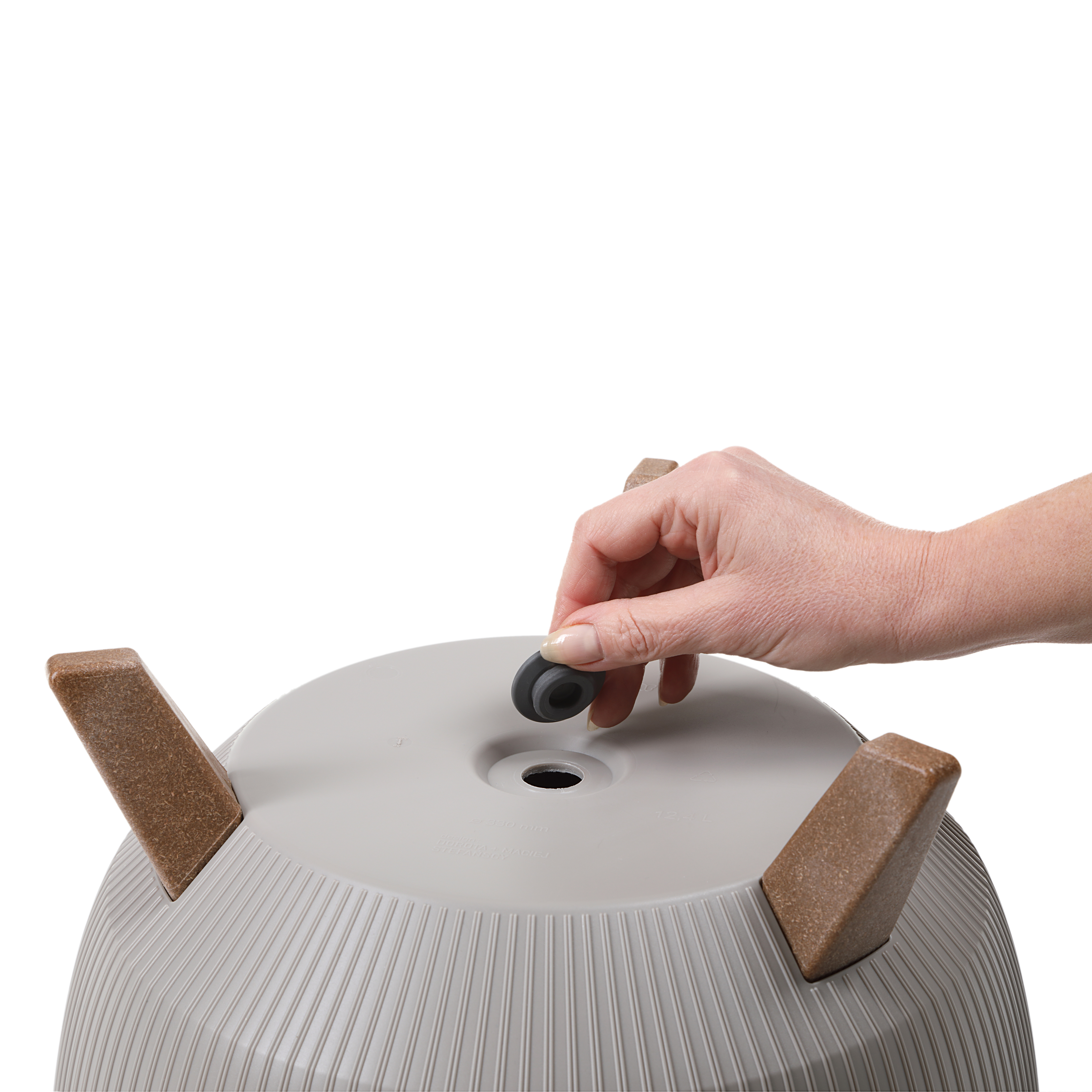 Misa na kwiaty z nóżkami Milis 24 cm, taupe