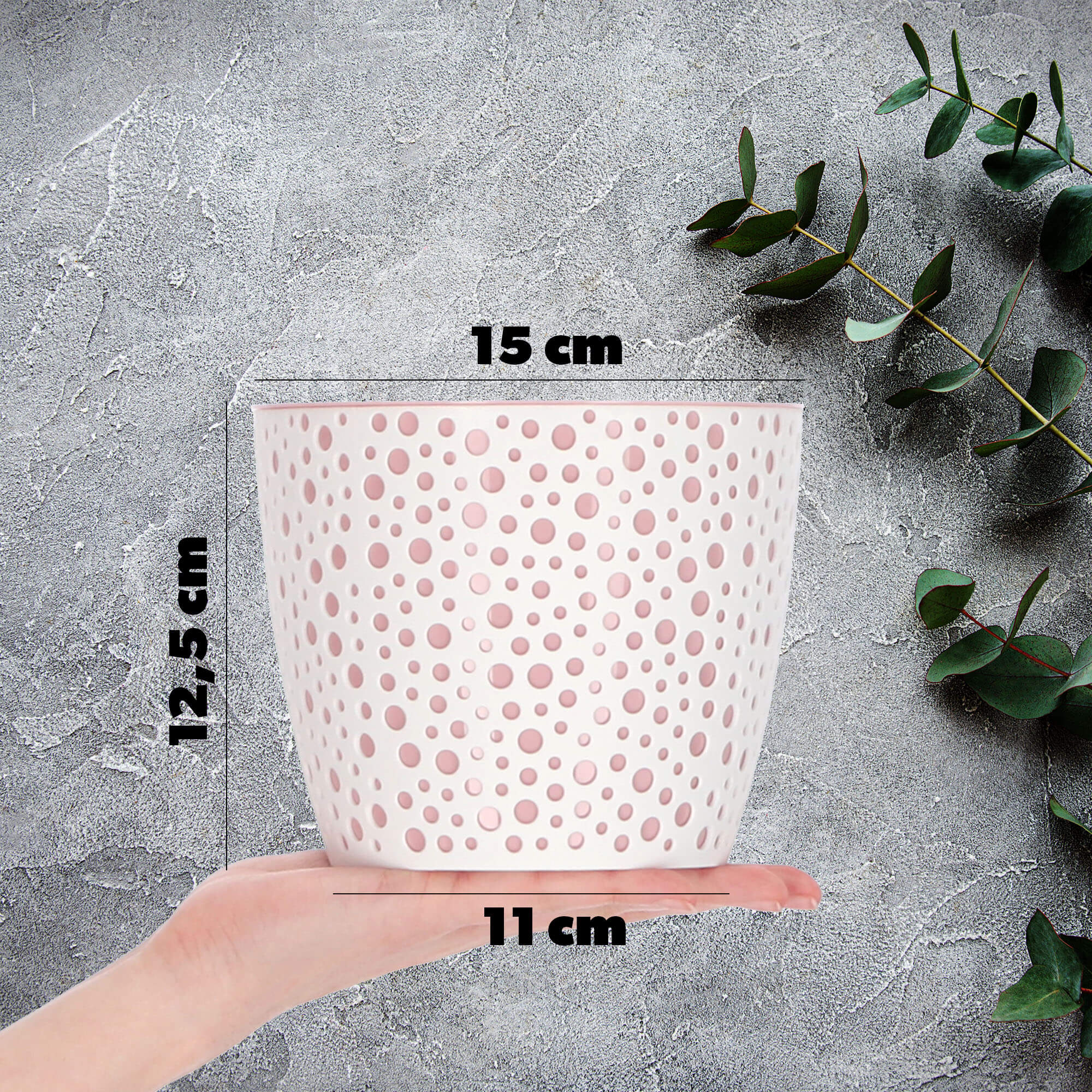Doniczka na kwiaty Casini 15 cm, różowa