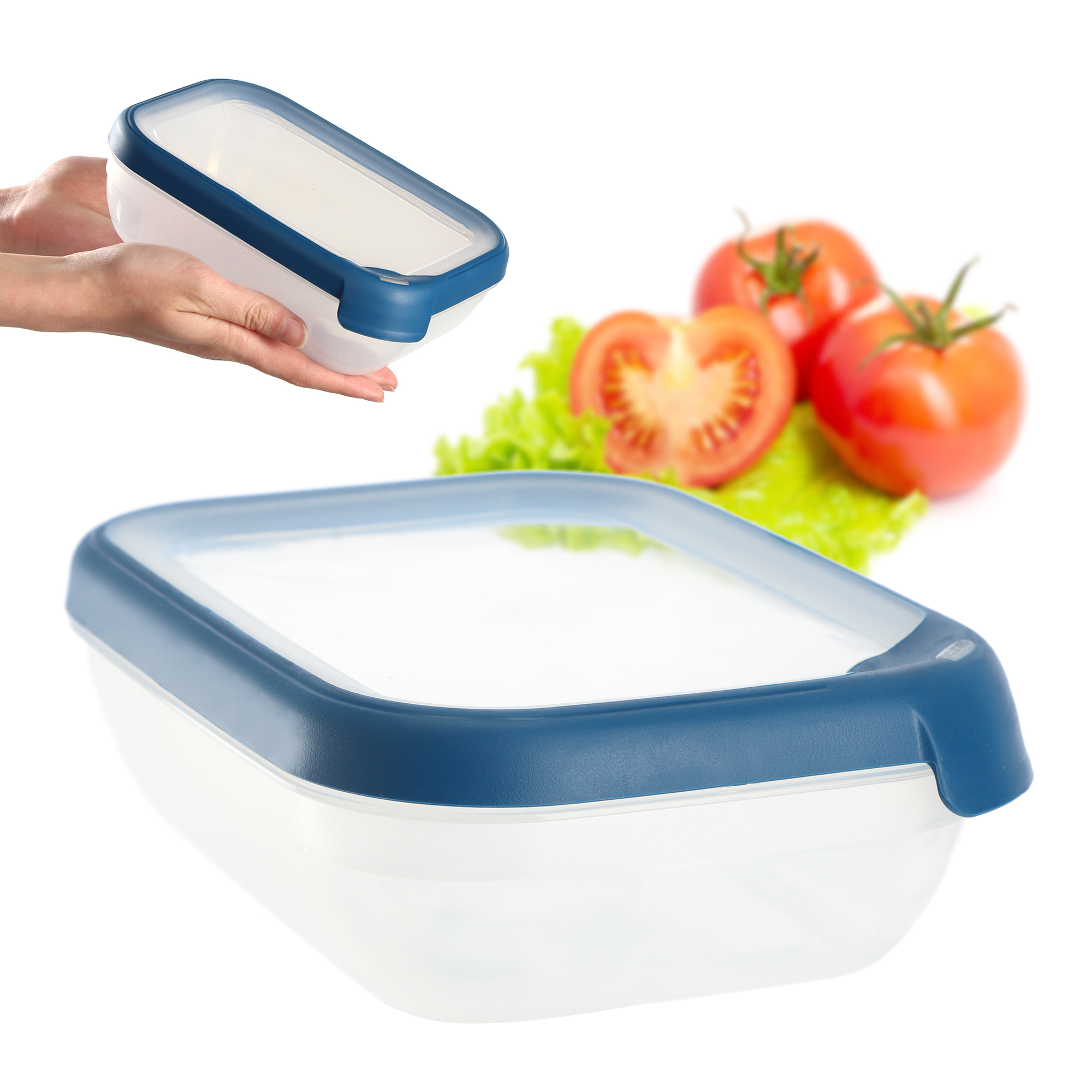 Pojemnik prostokątny 1.2L Curver Grand Chef Line, niebieski