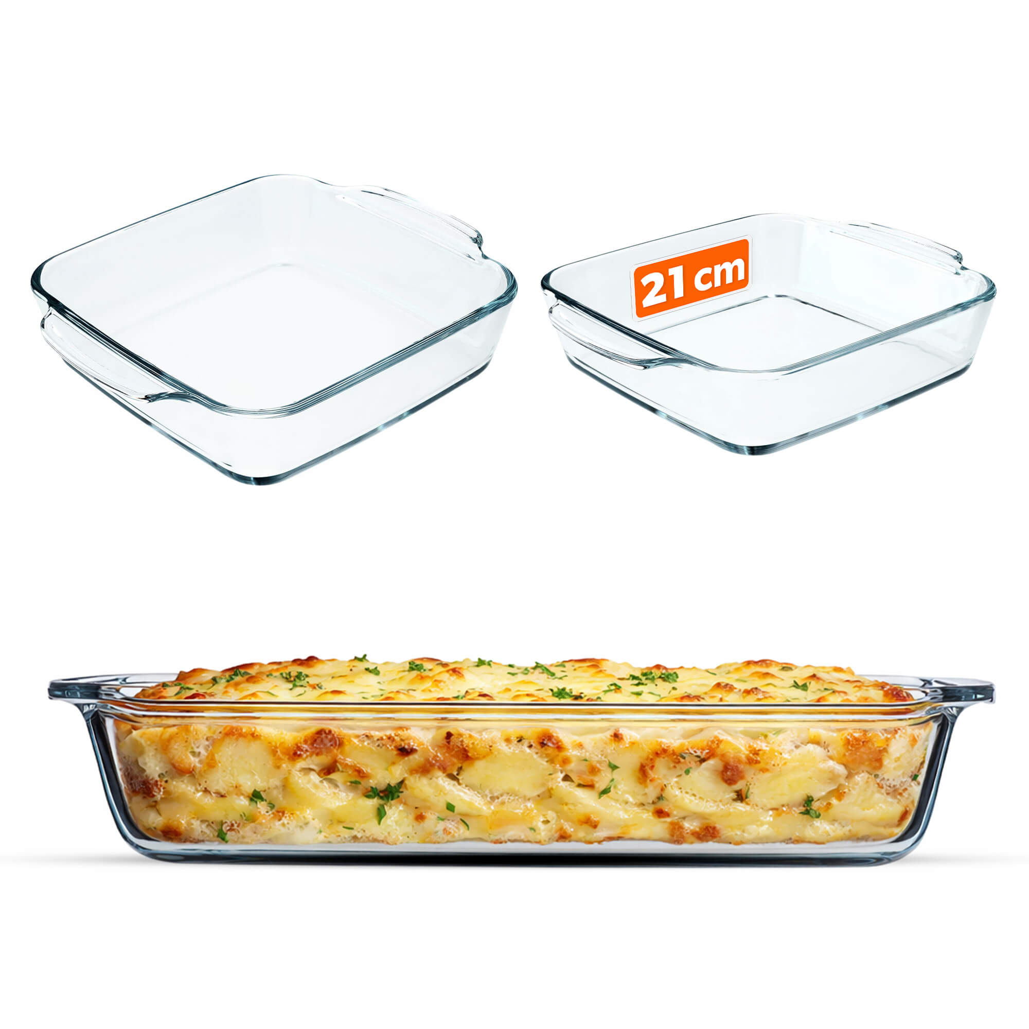 Naczynie żaroodporne kwadratowe 21 cm Adai