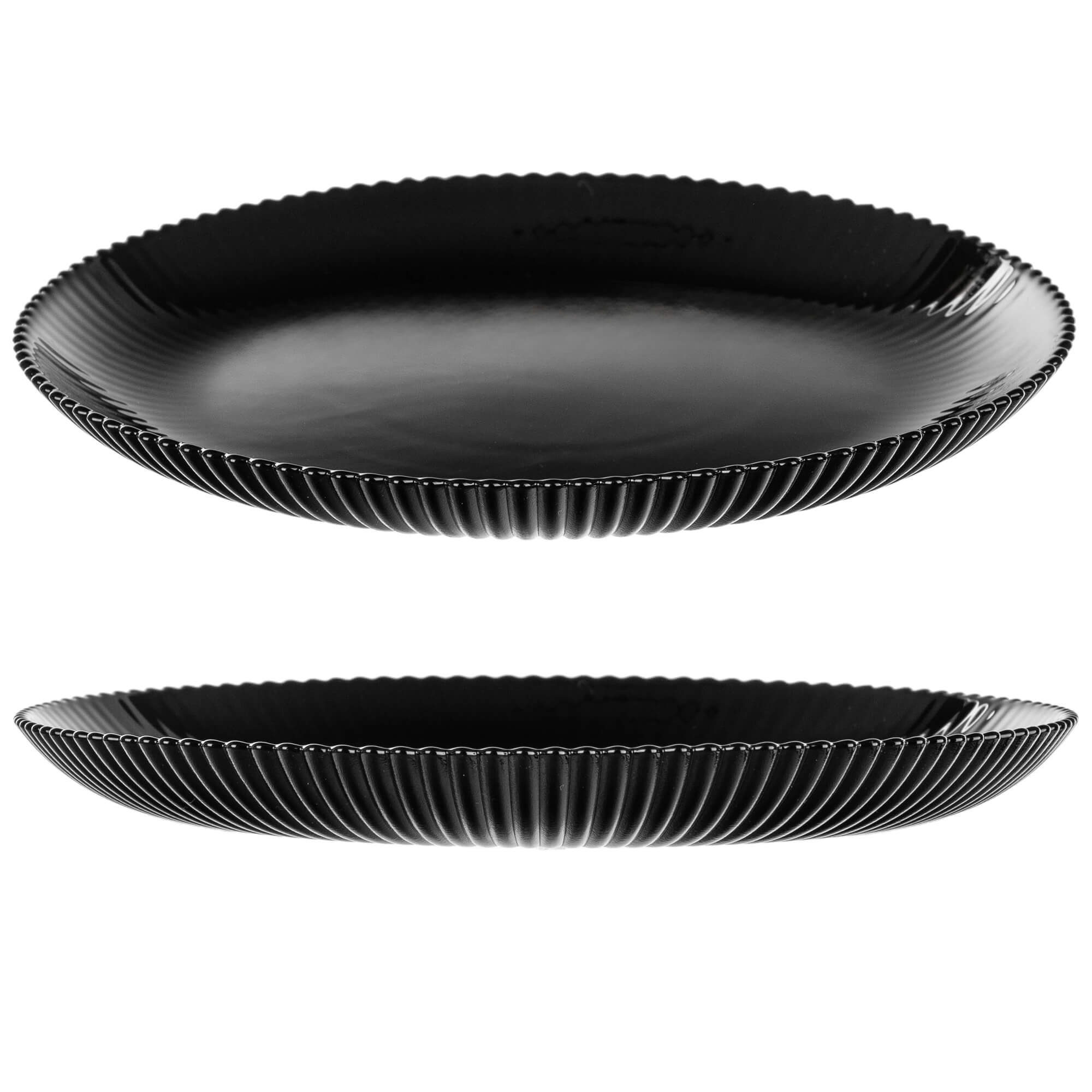 Zestaw obiadowy Regno salaterka 20 cm + talerz deserowy + talerz płytki czarny 1 kpl.