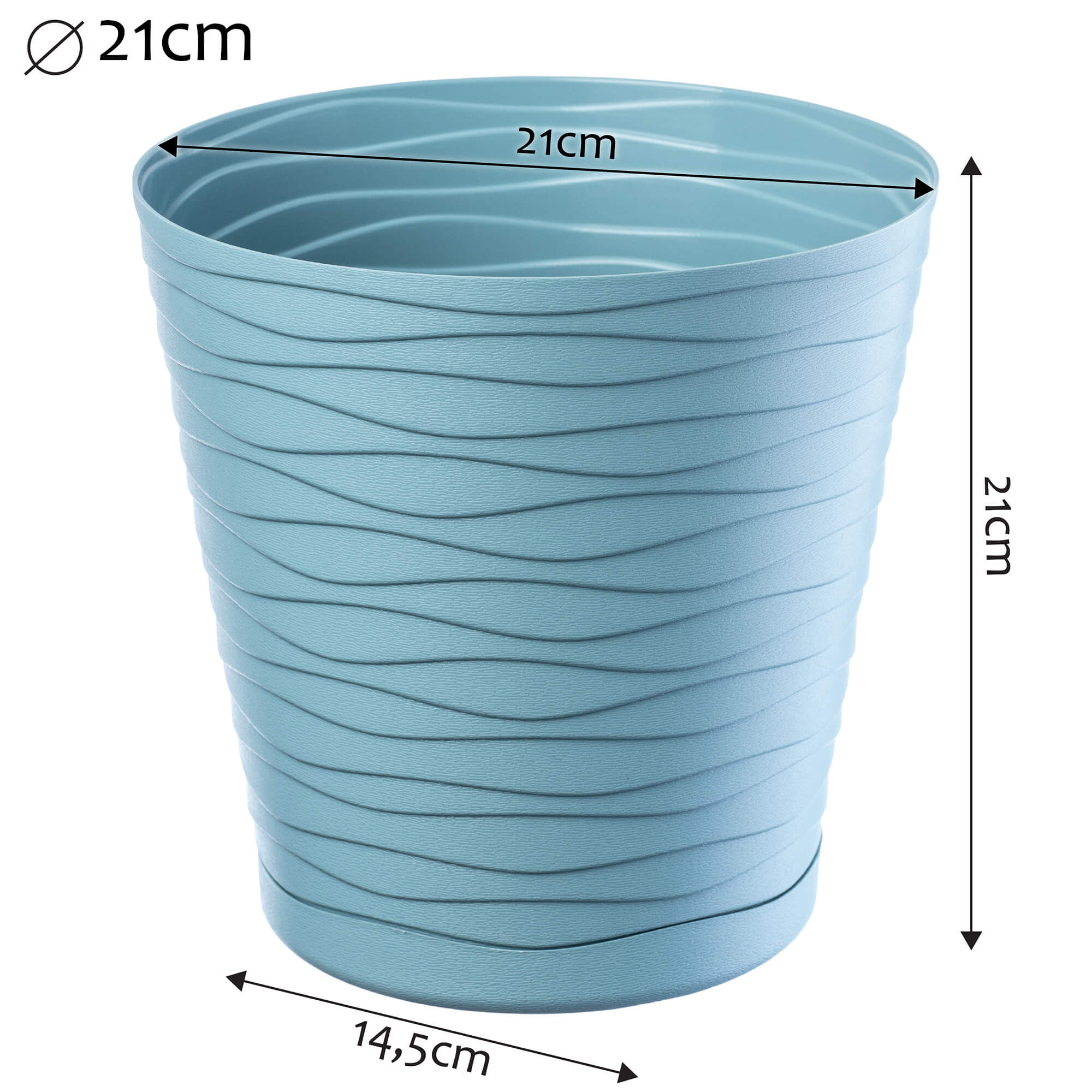 Doniczka z podstawką Greve 21 cm, zielona