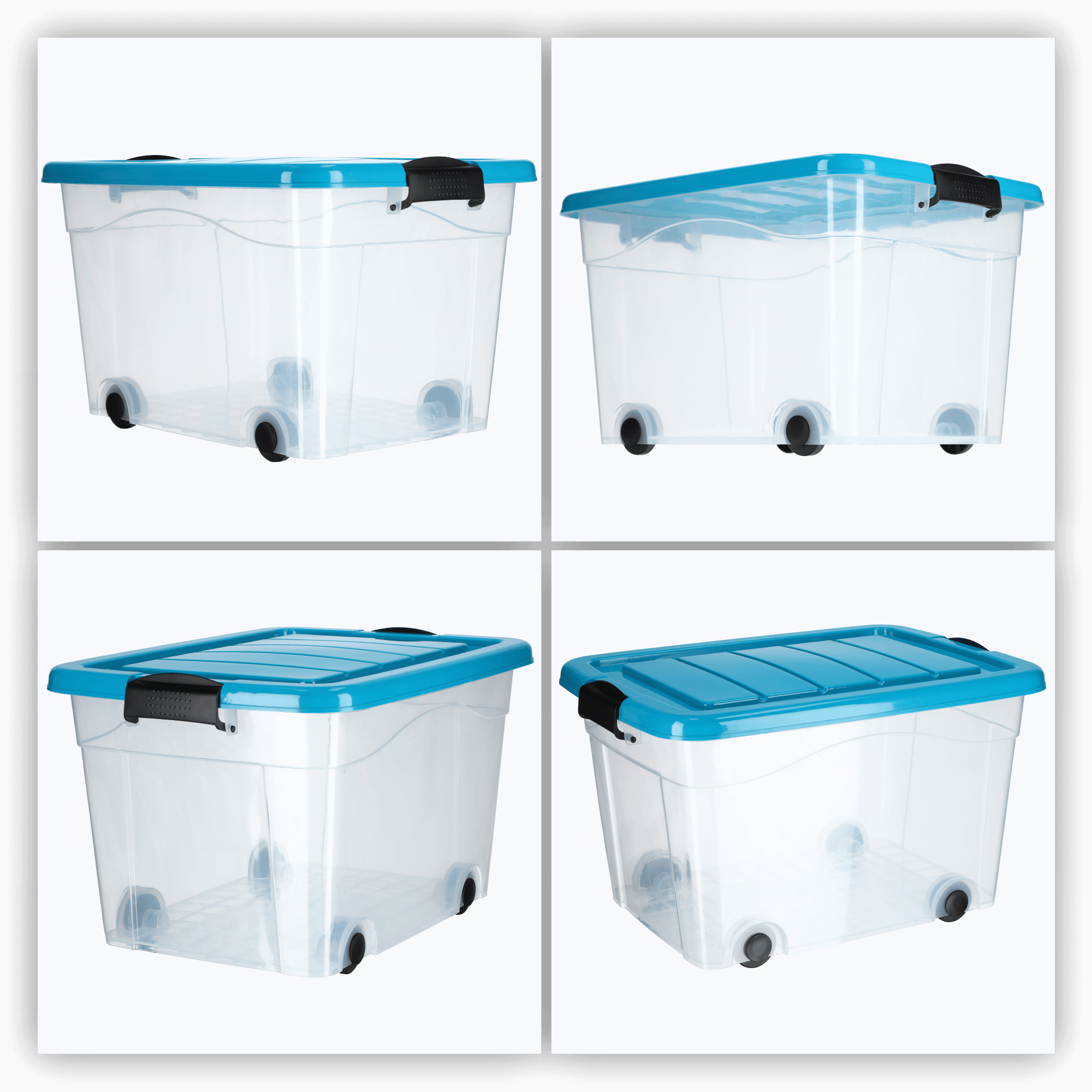 Plastikowy pojemnik na kółkach Vado 40L, niebieski