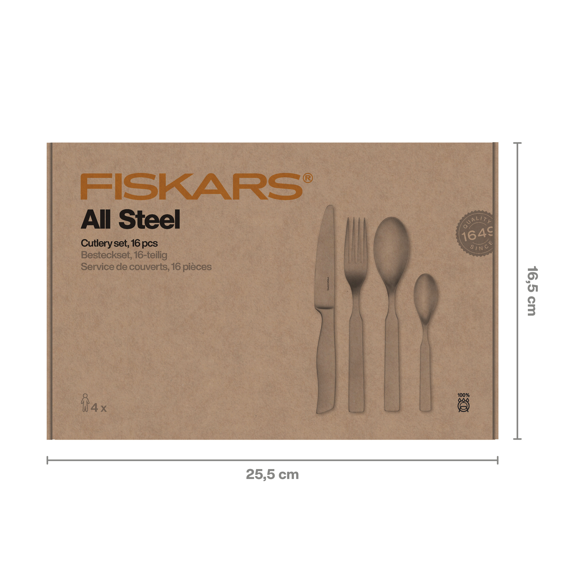 Fiskars 1054778 All Steel Zestaw sztućców 16 szt.