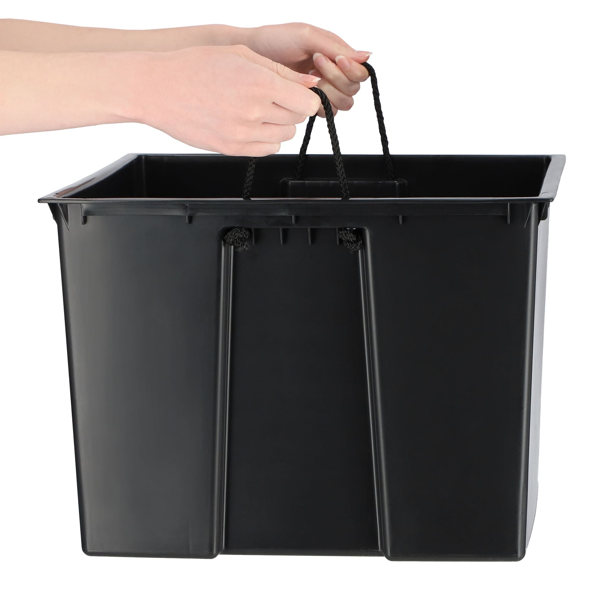 Donica na kwiaty z wkładem Pesaro rattan 40 cm, grafit