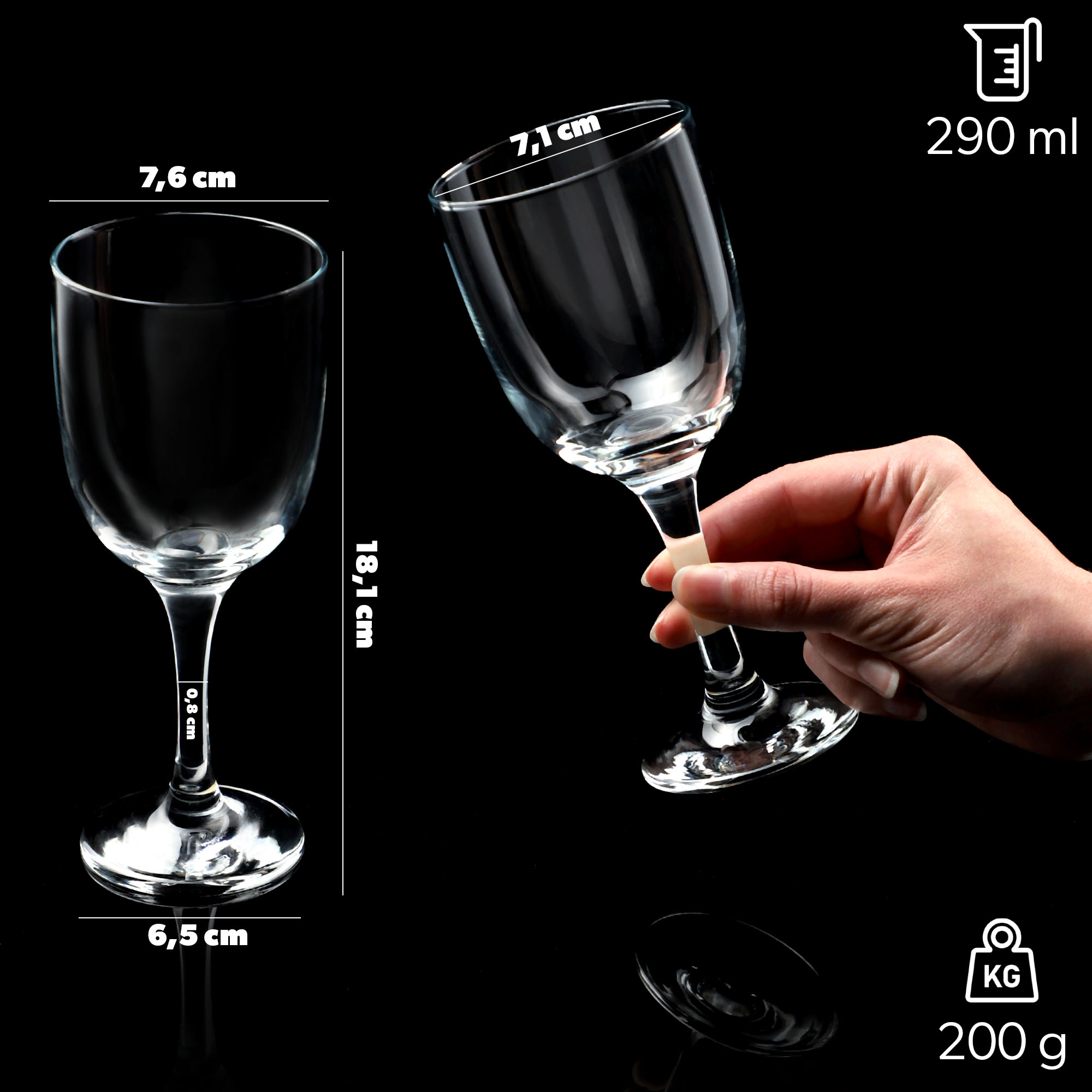 Kieliszki Lampi do wina 290 ml, 6 szt.