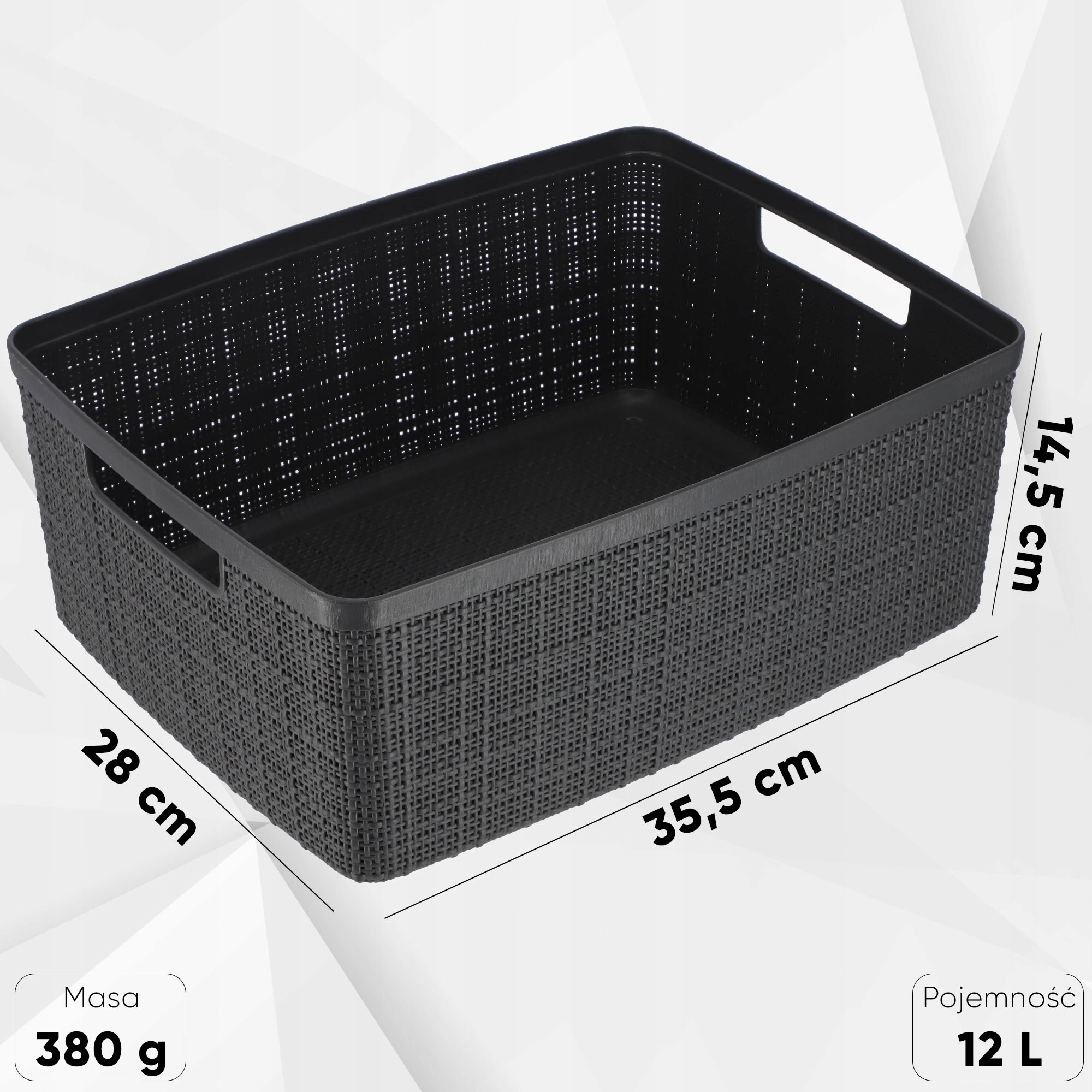 Pojemnik do przechowywania 12L Curver Jute, antracyt