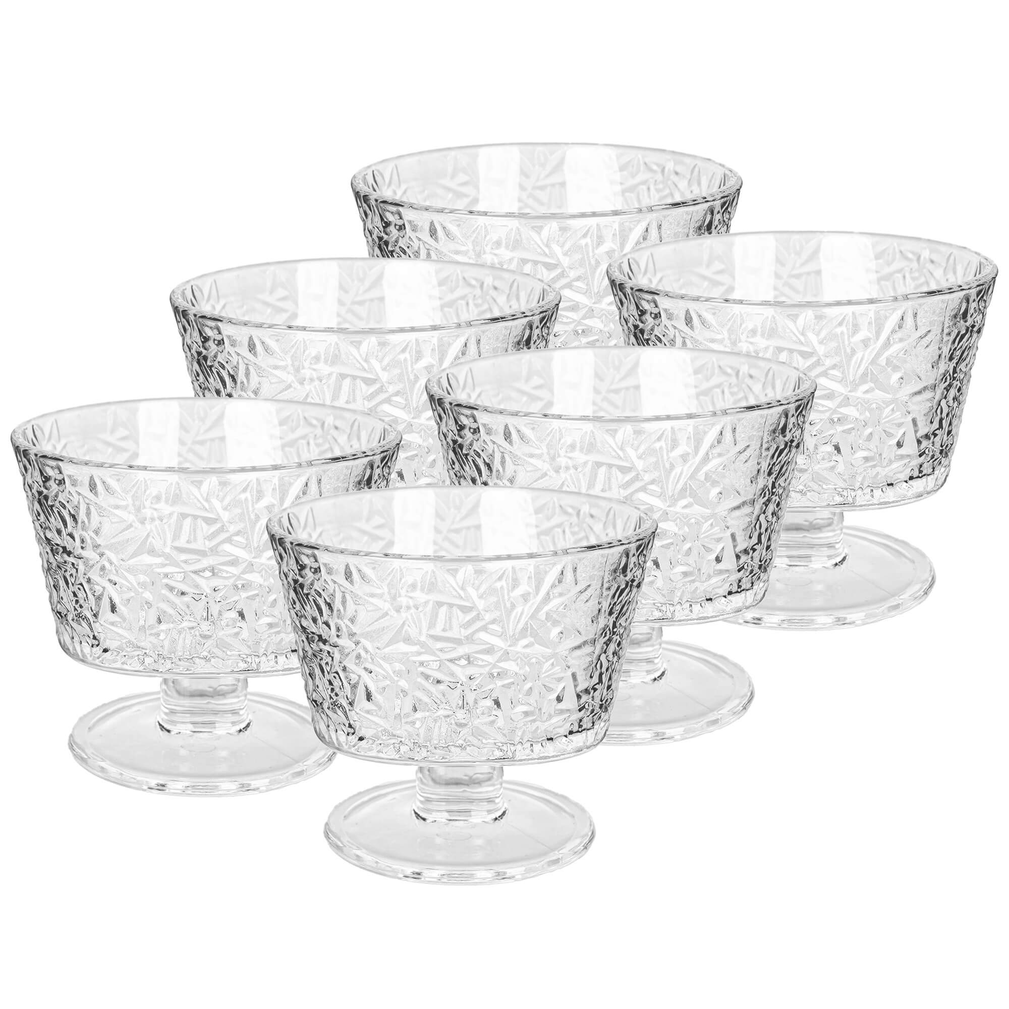 Pucharek do lodów Torza 290ml na nóżce wzór lód 6 szt.