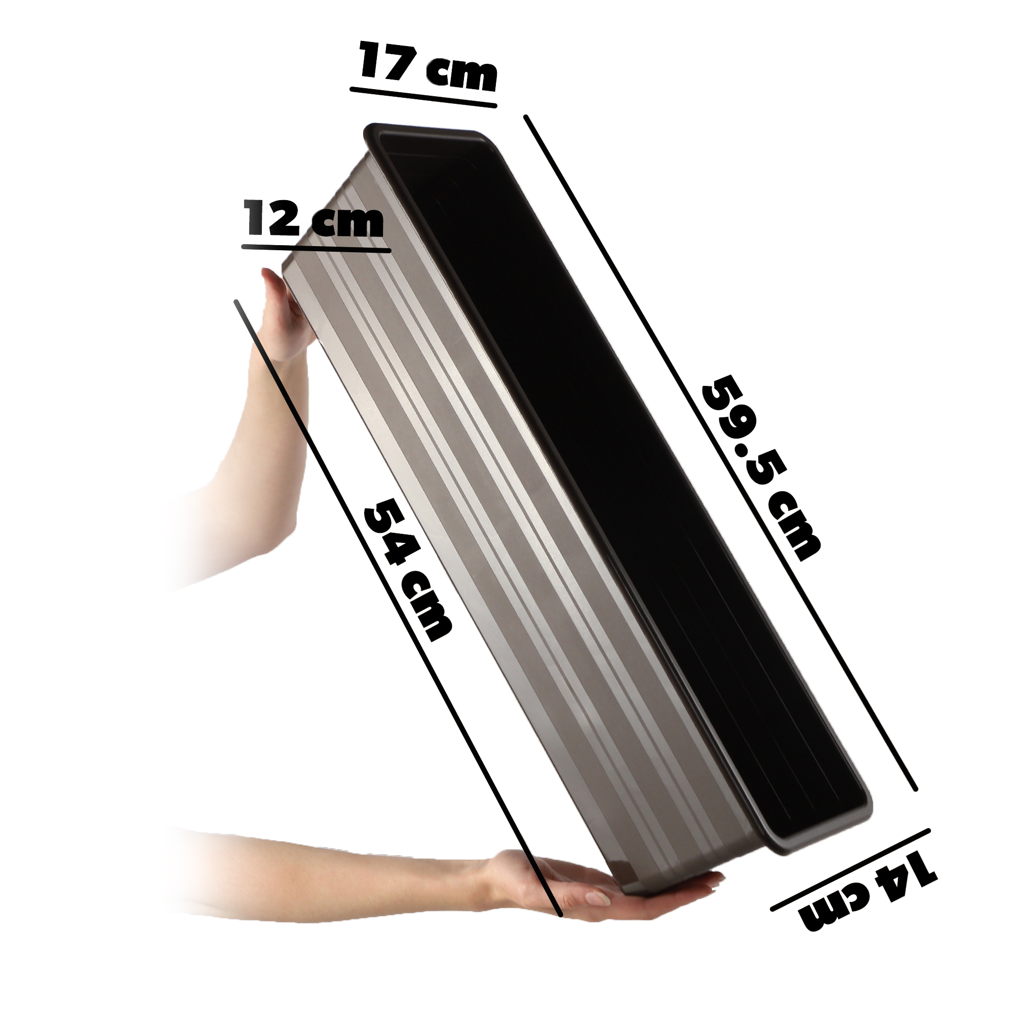Doniczka balkonowa Catí 60cm brązowa 6szt