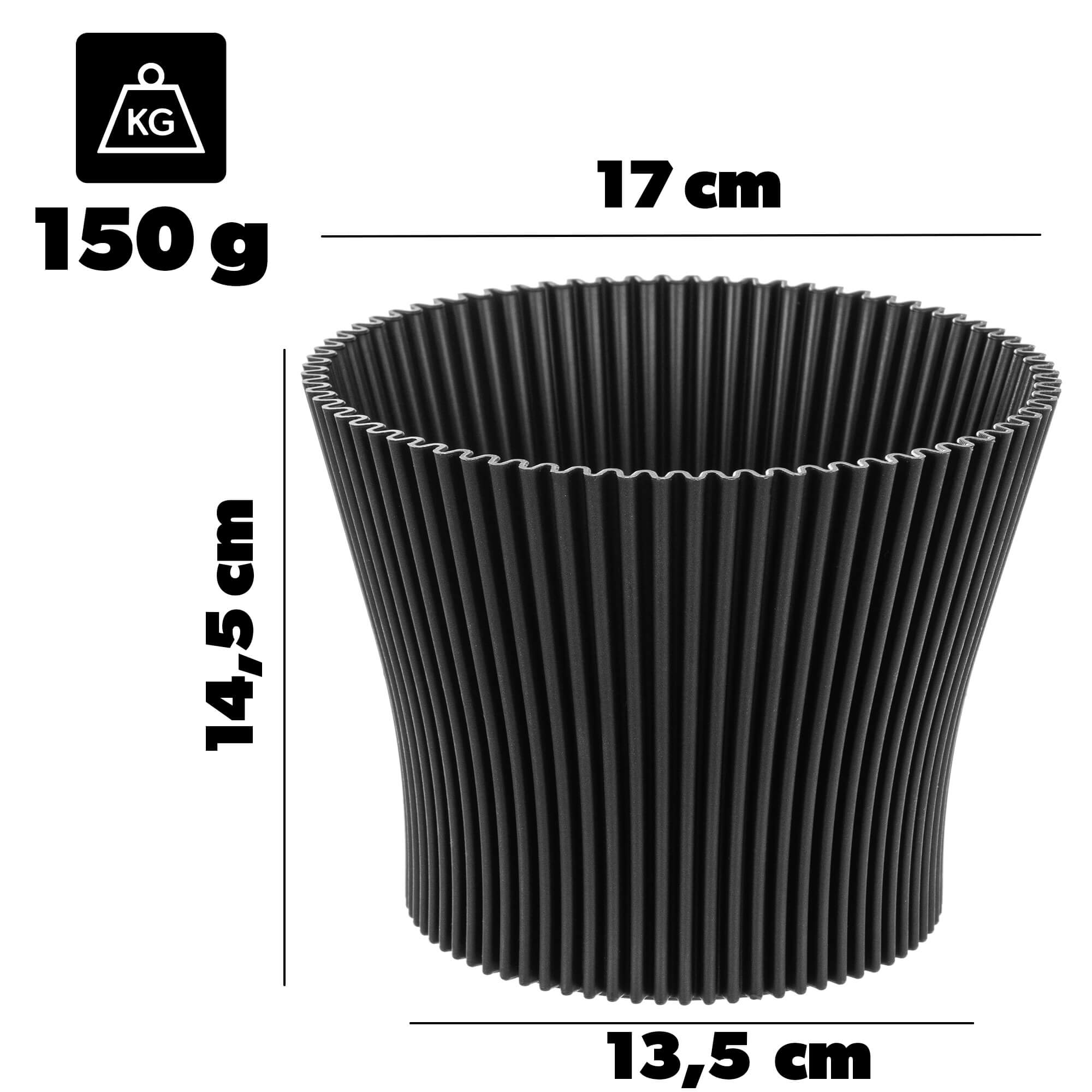 Doniczka na kwiaty Estrela 17cm czarny