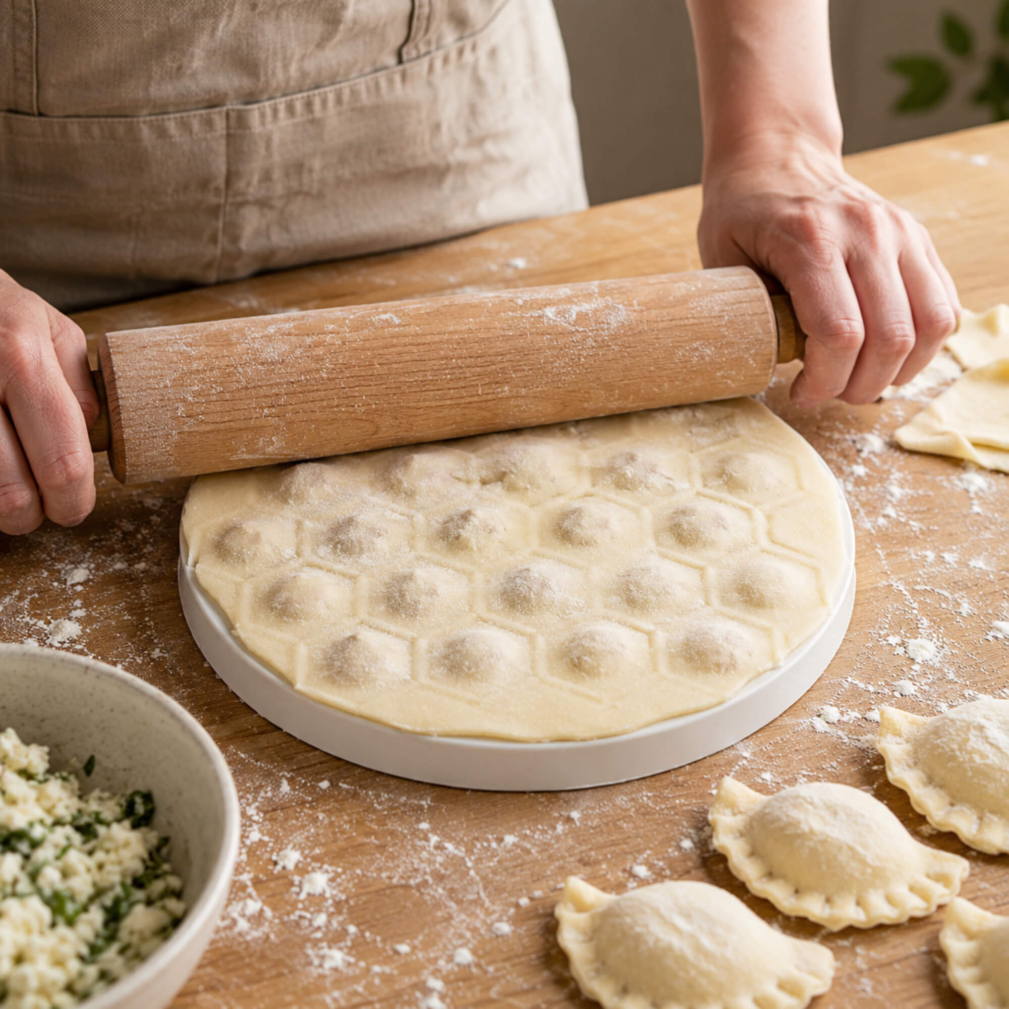 Pierożnica na uszka Paestum 26 cm biała
