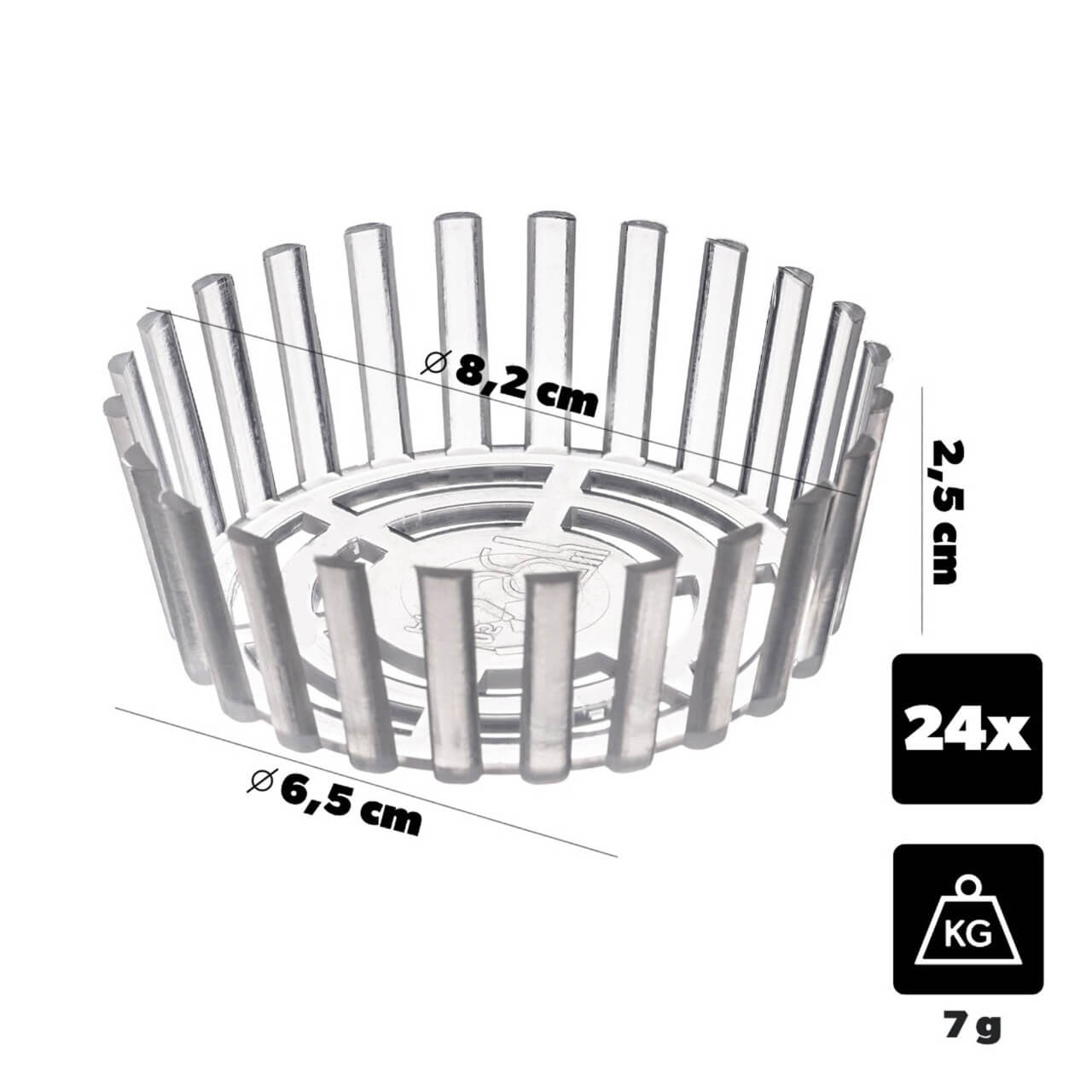 Dociski słoikowe Altedo szare fi 82 mm, 24szt