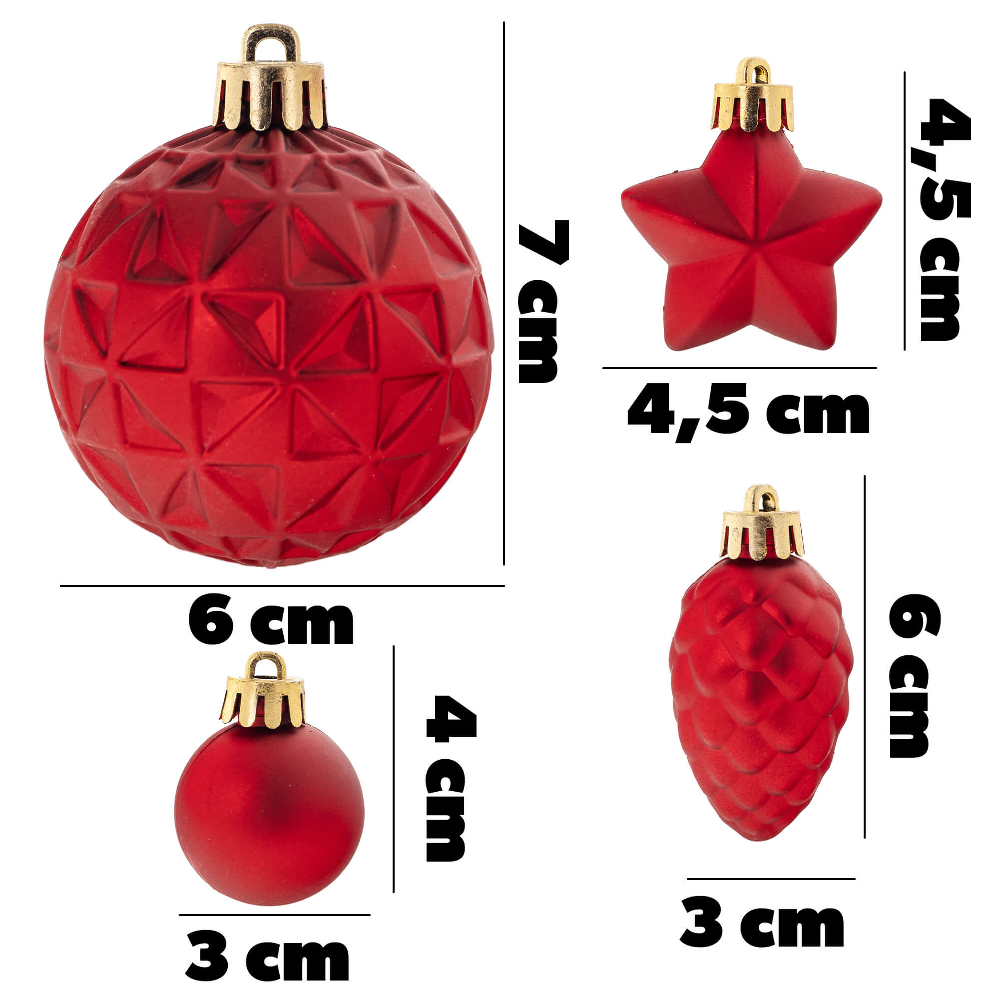 Komplet bombek Pons 60szt czerwony mix