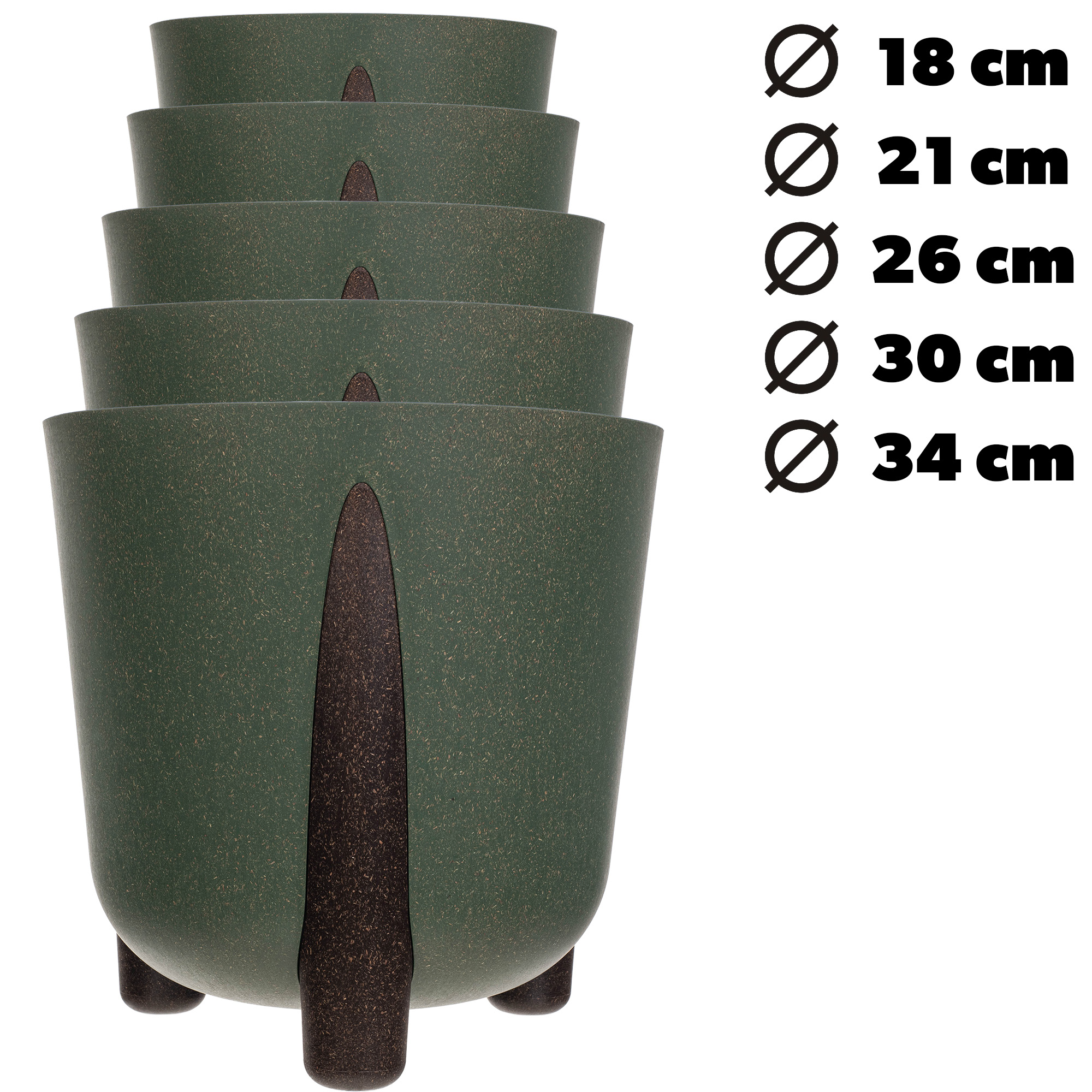 Doniczka osłonka Nauze 30cm zielona