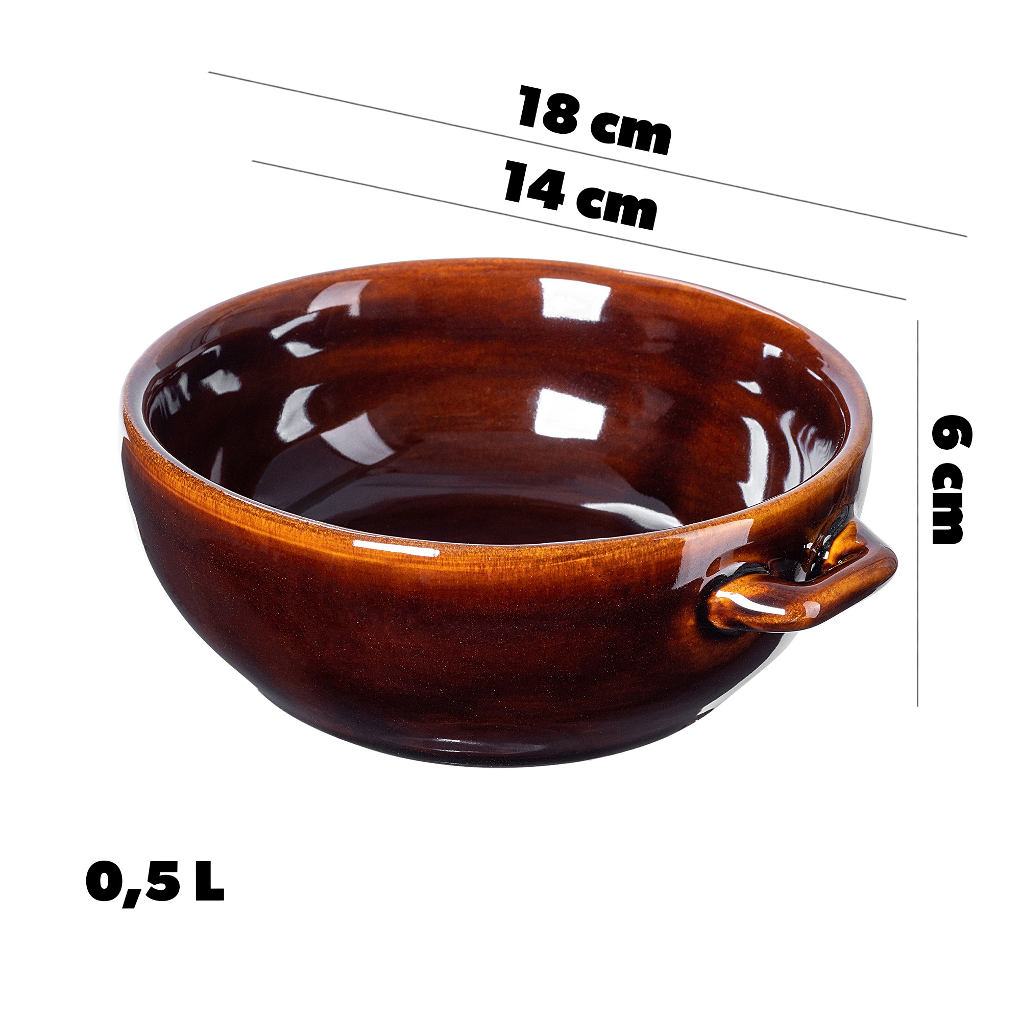 Miska kamionkowa Olympia 0.5L z uszami