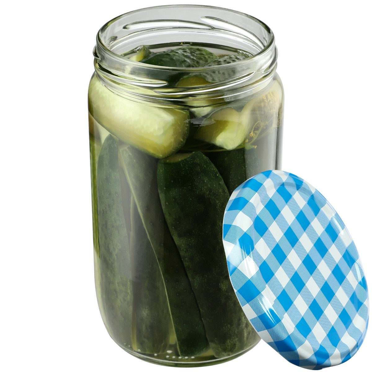 Słoiki na przetwory Niva 720ml 16szt fi 82 mm + wieczka "Niebieska Krata"