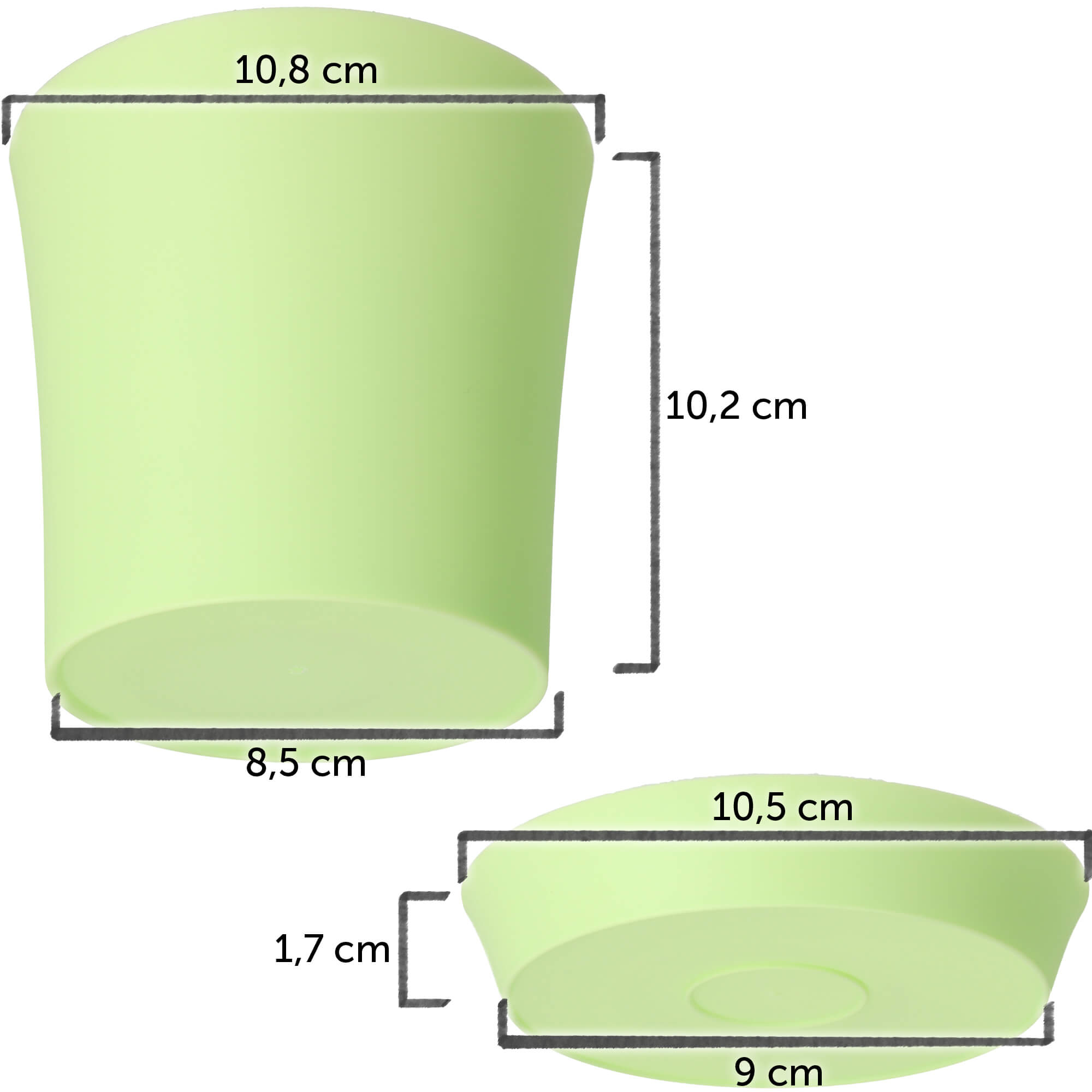 Doniczka na kwiaty Ersa 11 cm, pastelowa zieleń