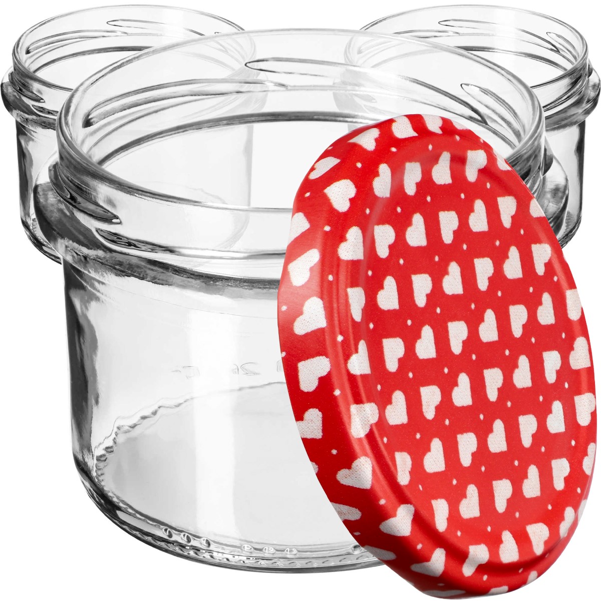 Słoiki na przetwory Tartu 235ml 10szt fi 82 mm + wieczka "Serca"