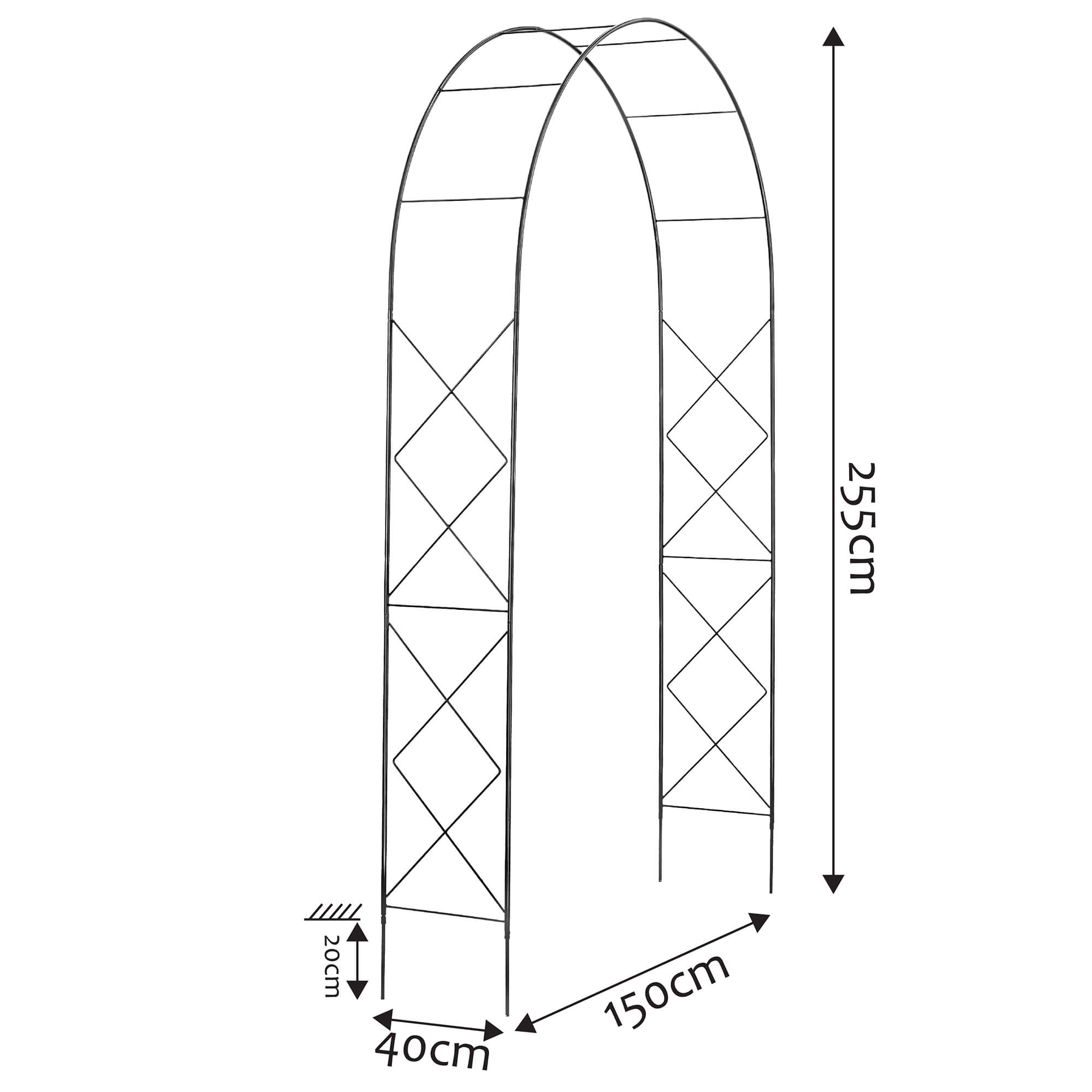 Pergola metalowa "Atri" 255 cm, czarna