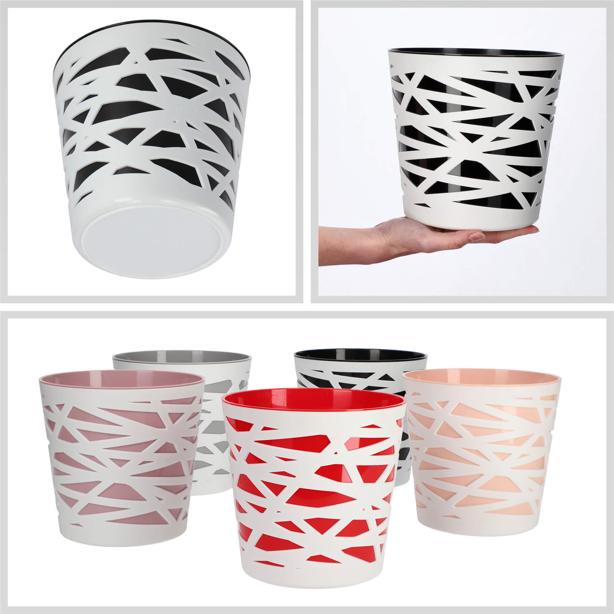 Doniczka z wkładem Rusio 19 cm, czarna