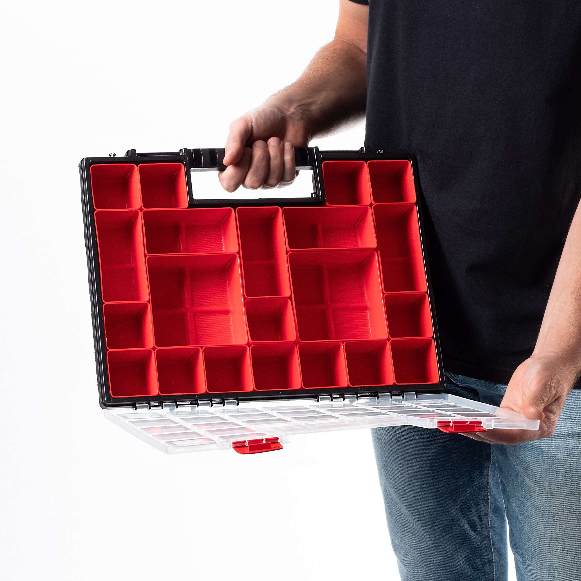 Organizer warsztatowy Berg 40x30 cm, 21 pojemników