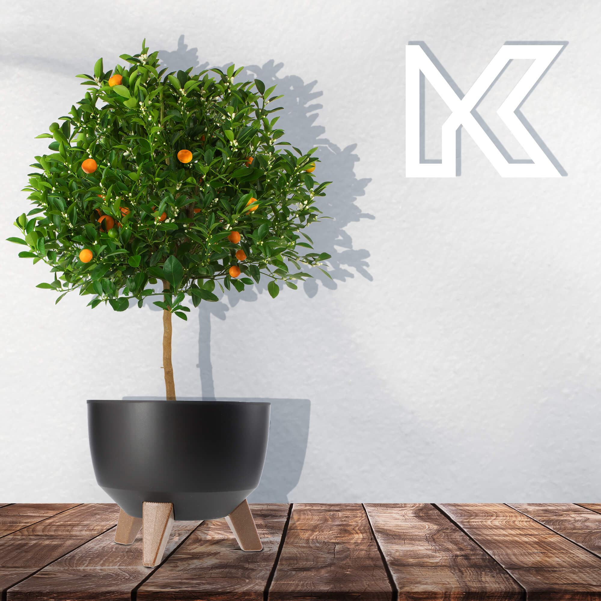 Misa na kwiaty z nóżkami Luri 24 cm, czarna