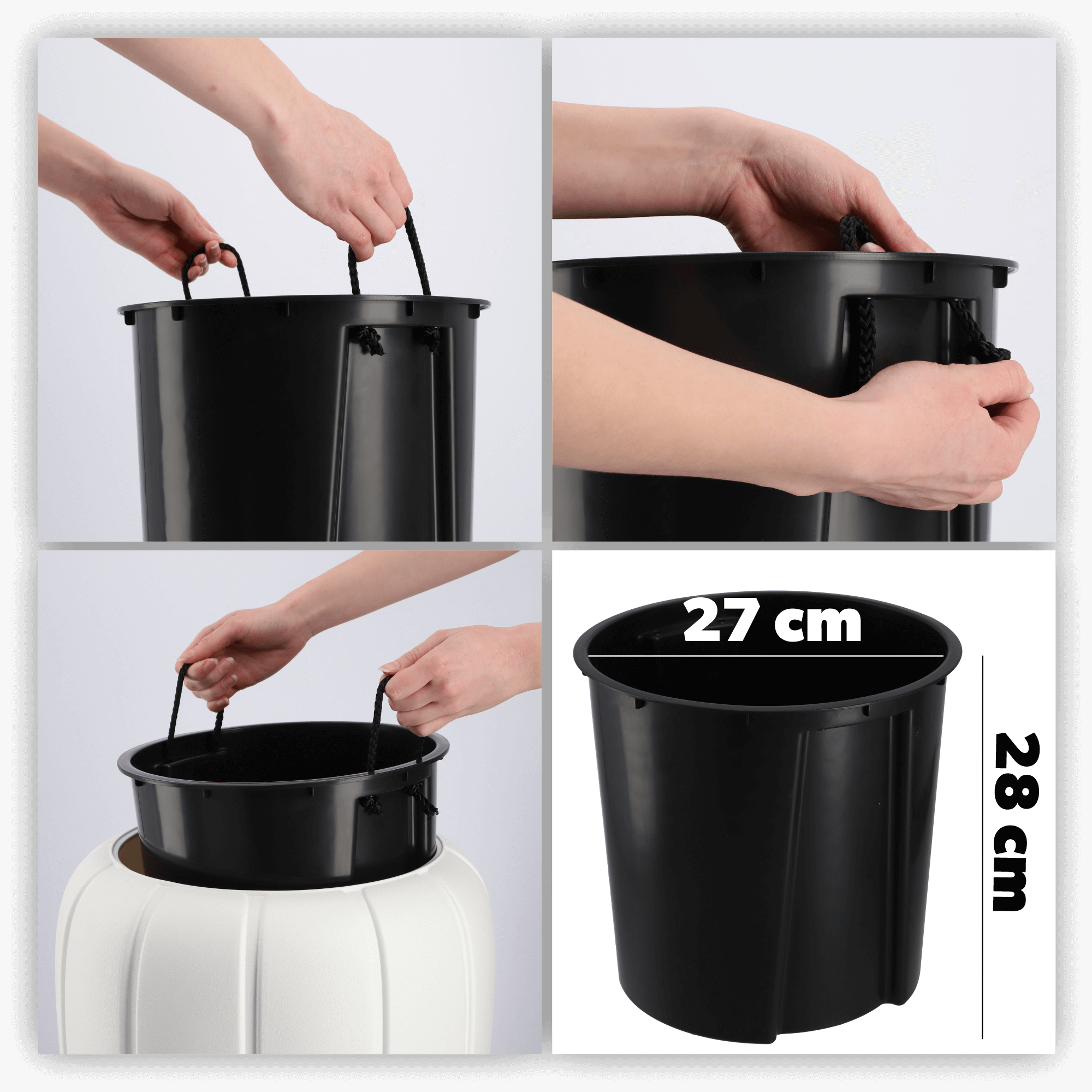 Donica na kwiaty z wkładem Pale 62 cm, biała
